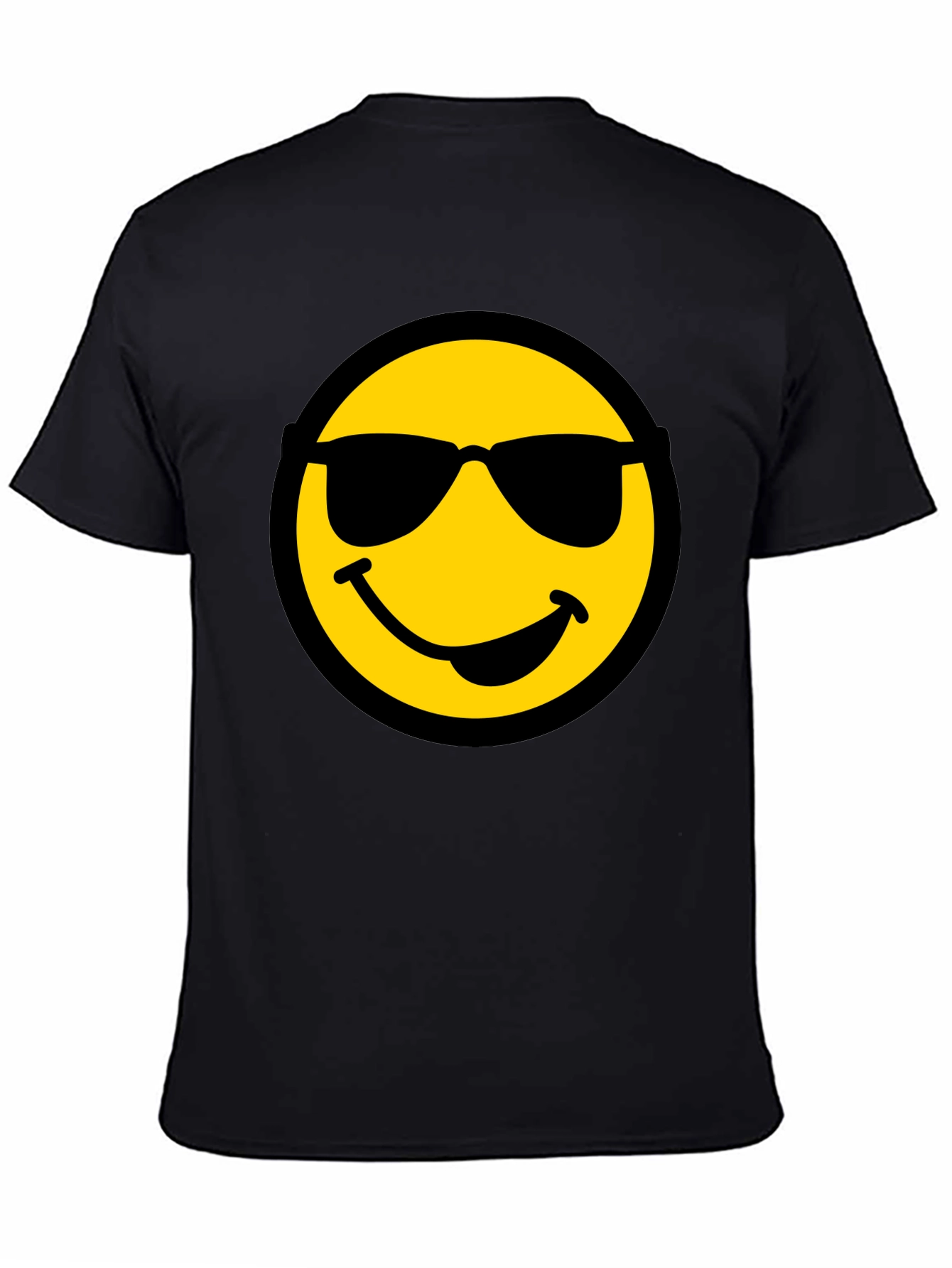 Cool Smiley Face Graphic Black T-Shirt