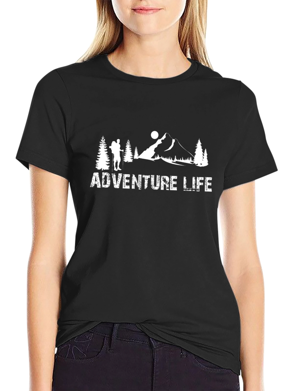 Adventure Life Graphic Tee - Mountain Hiker Design