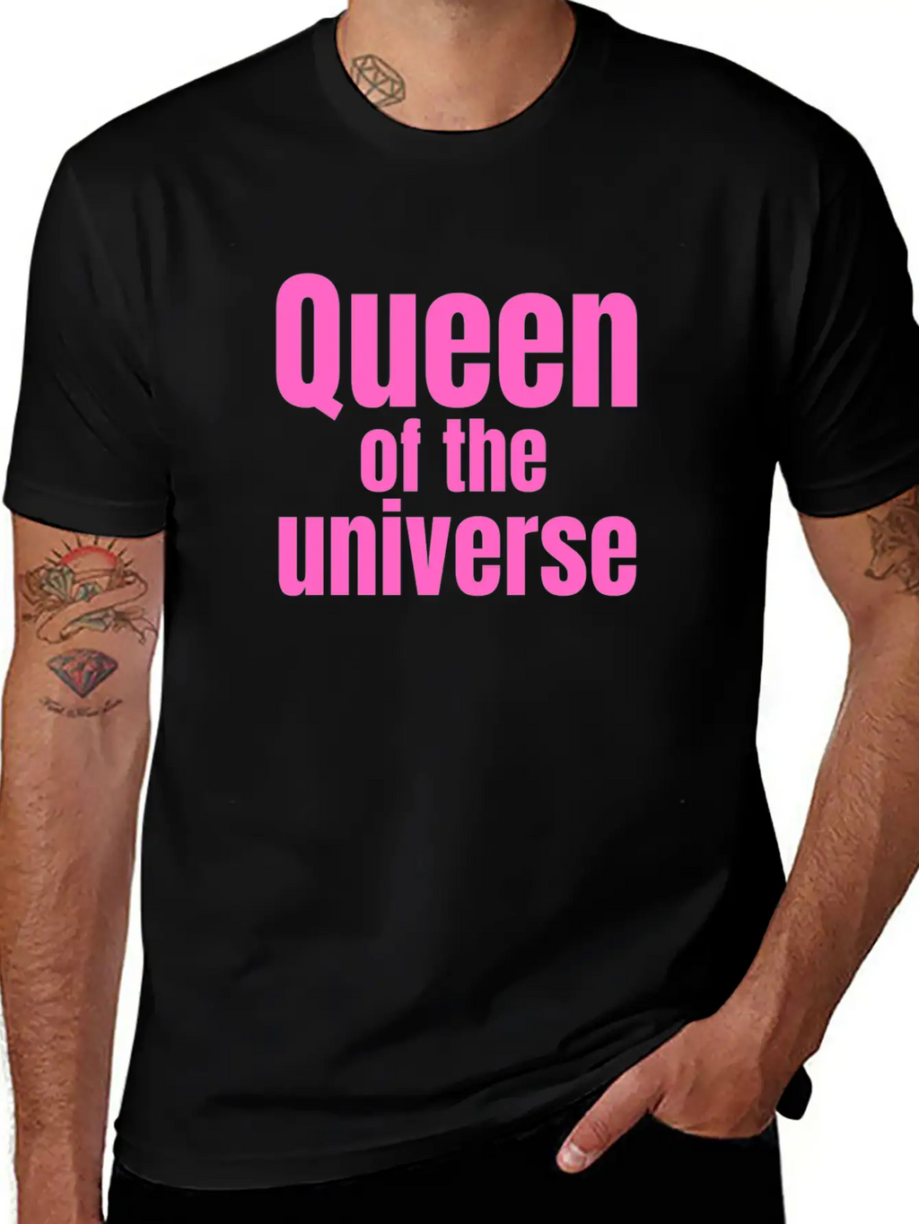 Queen Of The Universe In Pink Casual Graphic T-Shirt – Simple And Comfortable Daily Wear