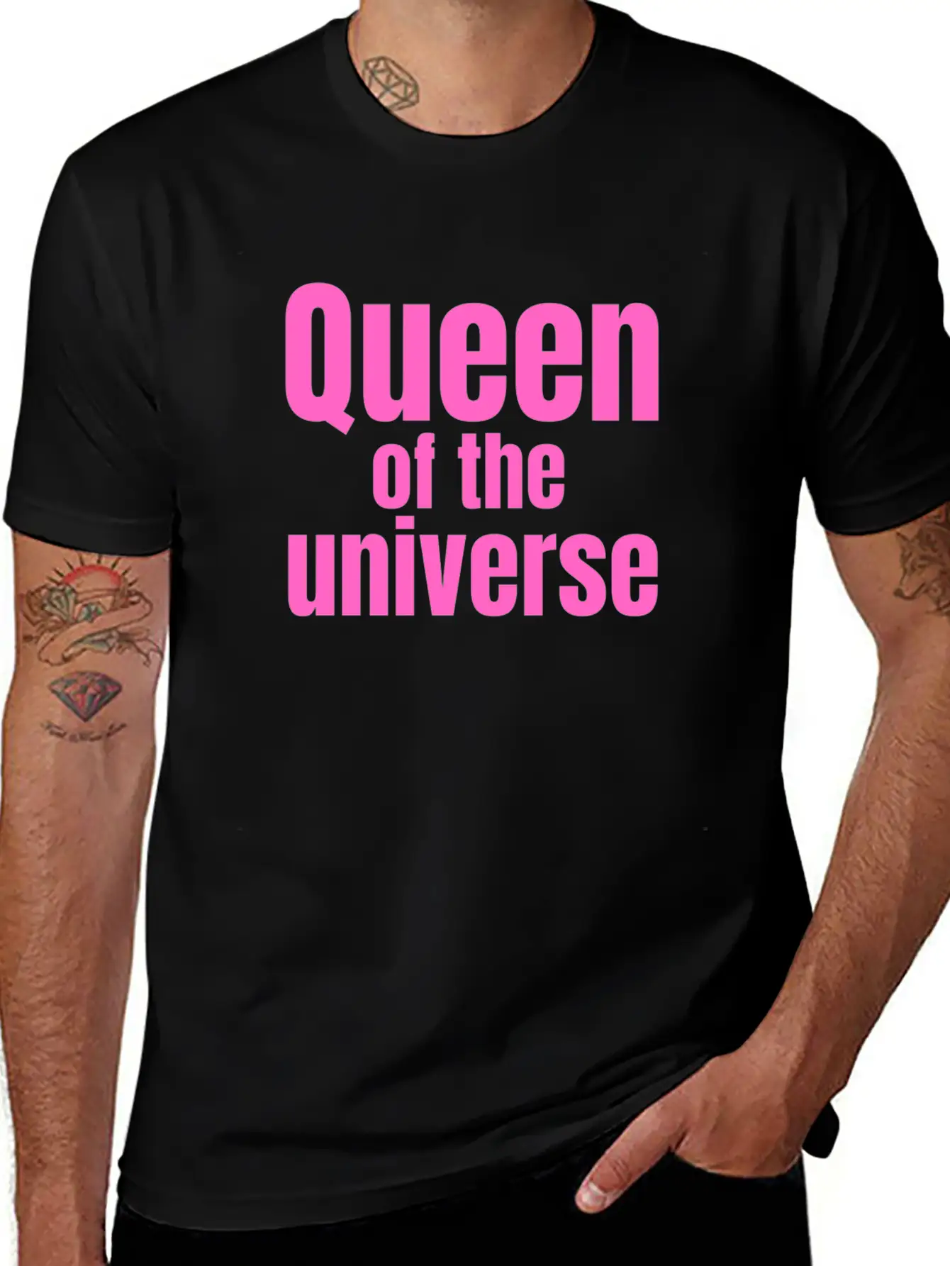 Queen Of The Universe In Pink Casual Graphic T-Shirt – Simple And Comfortable Daily Wear