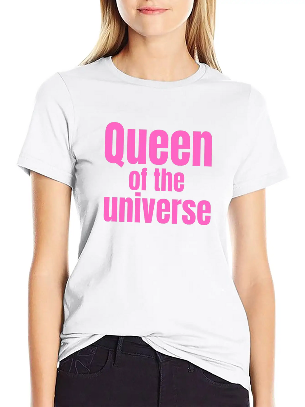 Queen Of The Universe In Pink Casual Graphic T-Shirt – Simple And Comfortable Daily Wear