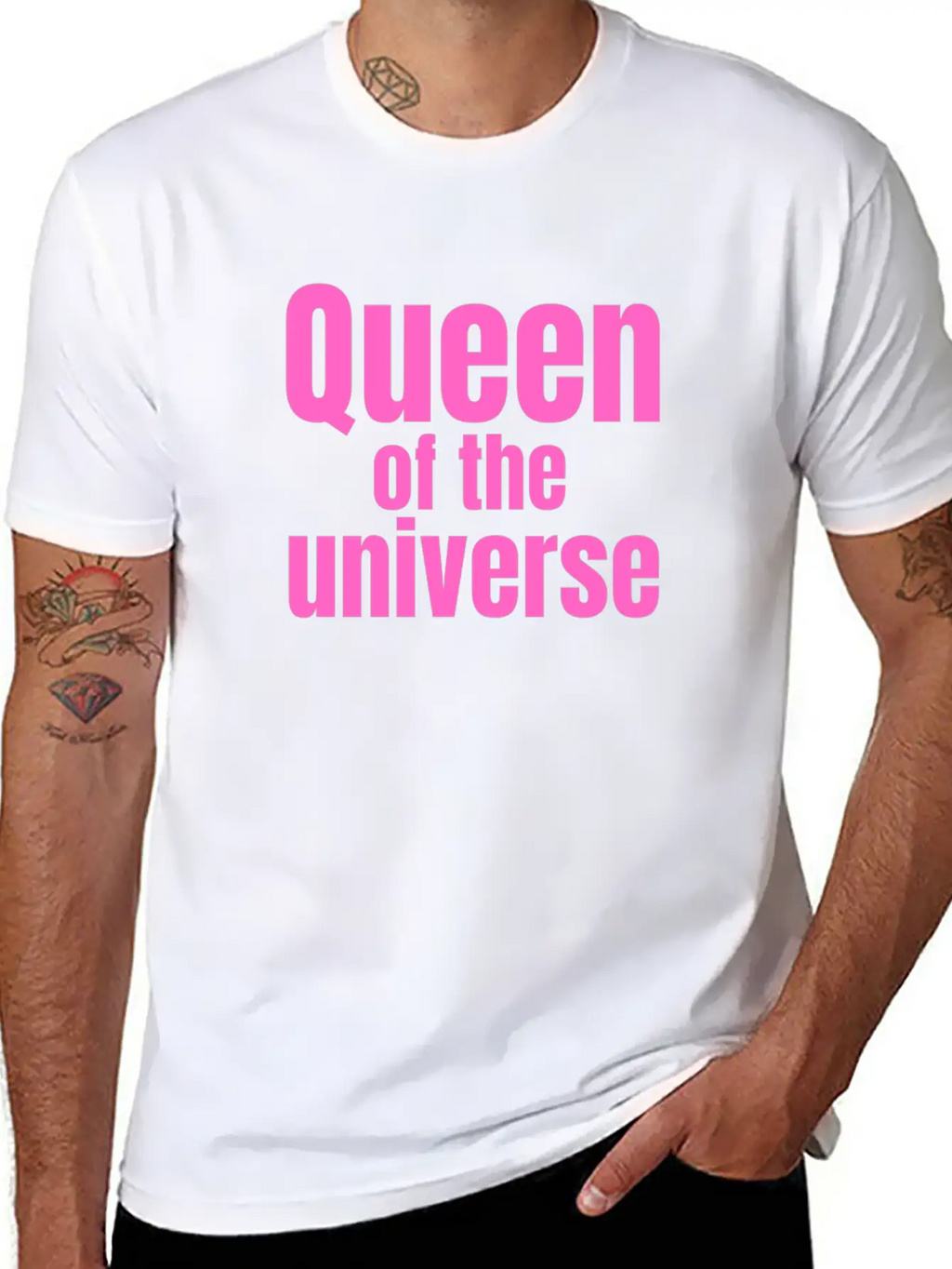 Queen Of The Universe In Pink Casual Graphic T-Shirt – Simple And Comfortable Daily Wear