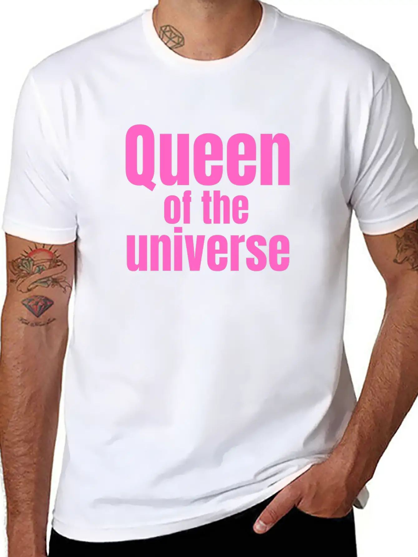 Queen Of The Universe In Pink Casual Graphic T-Shirt – Simple And Comfortable Daily Wear