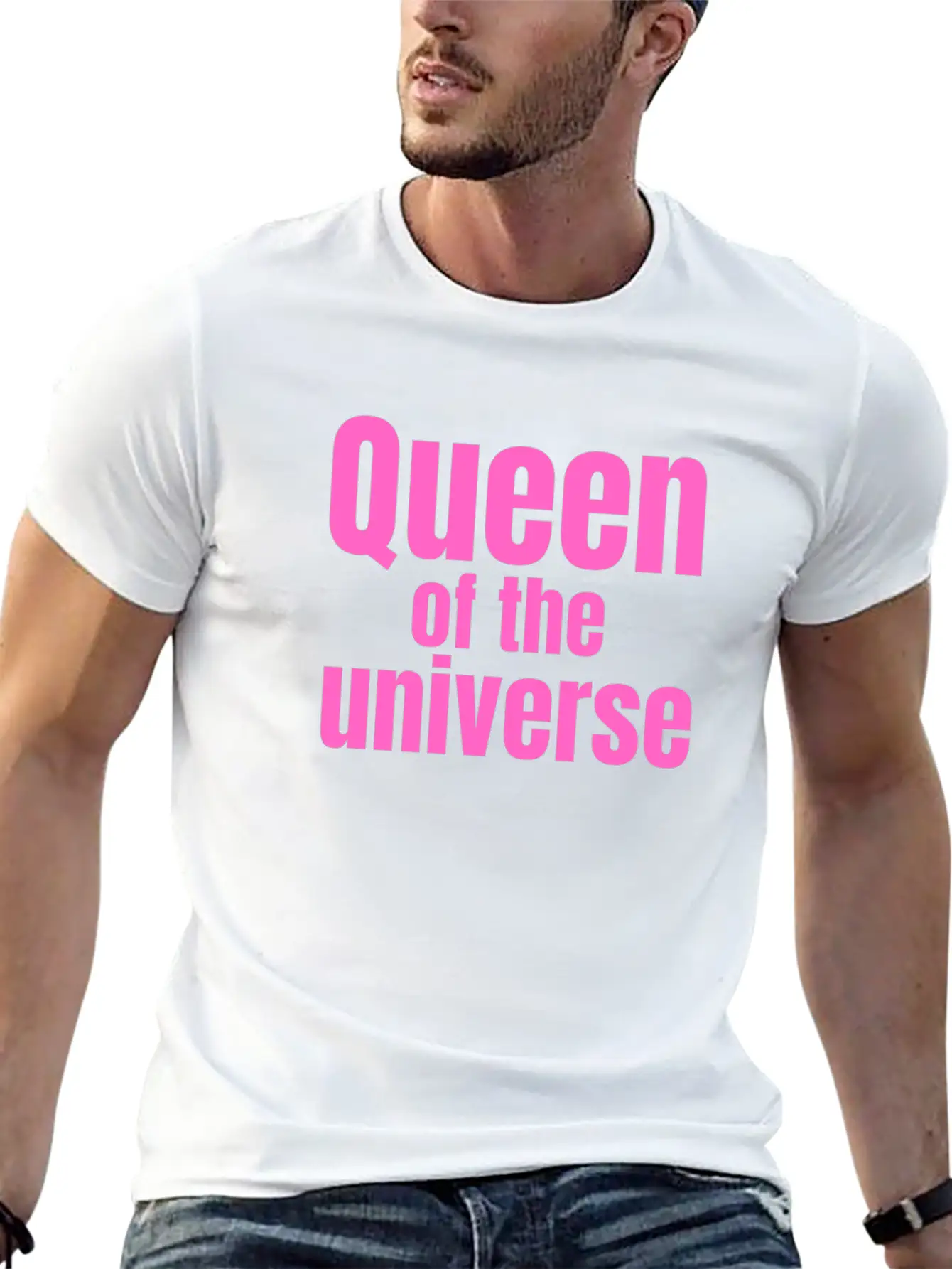 Queen Of The Universe In Pink Casual Graphic T-Shirt – Simple And Comfortable Daily Wear