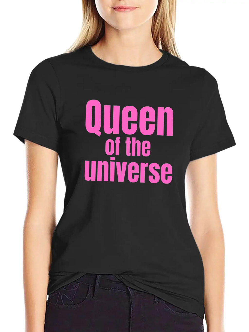 Queen Of The Universe In Pink Casual Graphic T-Shirt – Simple And Comfortable Daily Wear