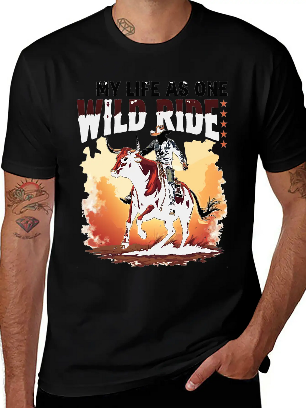Quote Rodeo Cowboy - Great Gift Idea Funny Design Unisex Casual T-Shirt – Clean Design For Daily Comfort