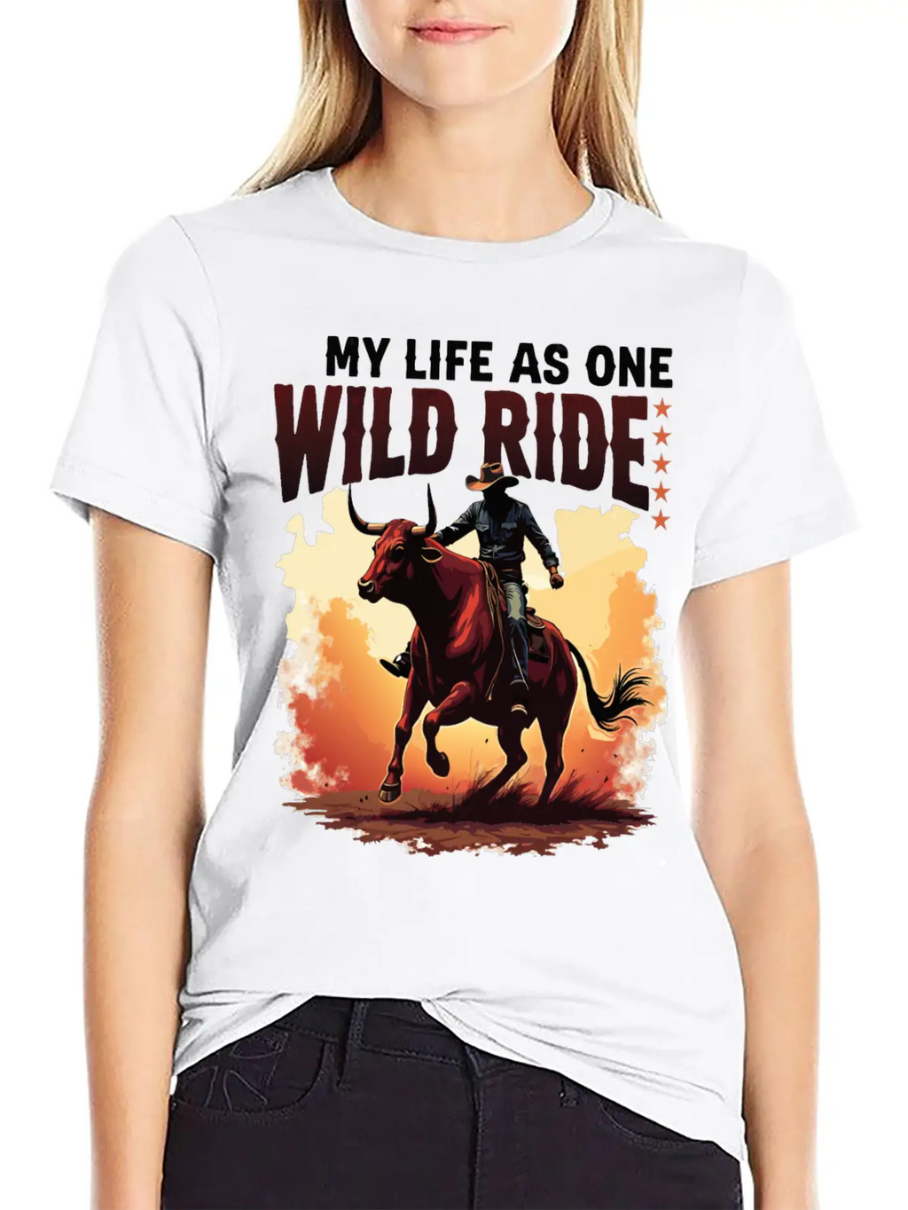 Quote Rodeo Cowboy - Great Gift Idea Funny Design Unisex Casual T-Shirt – Clean Design For Daily Comfort