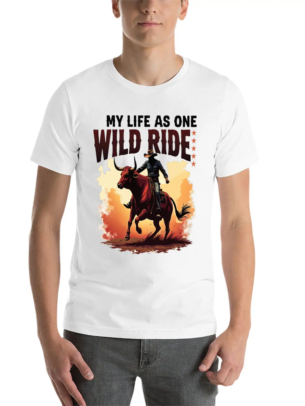 Quote Rodeo Cowboy - Great Gift Idea Funny Design Unisex Casual T-Shirt – Clean Design For Daily Comfort