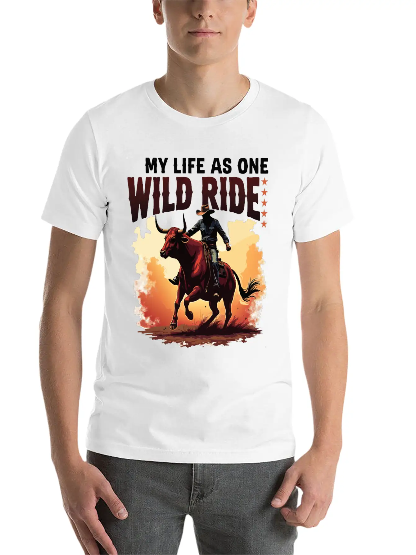Quote Rodeo Cowboy - Great Gift Idea Funny Design Unisex Casual T-Shirt – Clean Design For Daily Comfort
