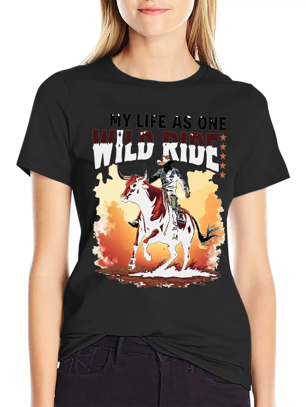 Quote Rodeo Cowboy - Great Gift Idea Funny Design Unisex Casual T-Shirt – Clean Design For Daily Comfort
