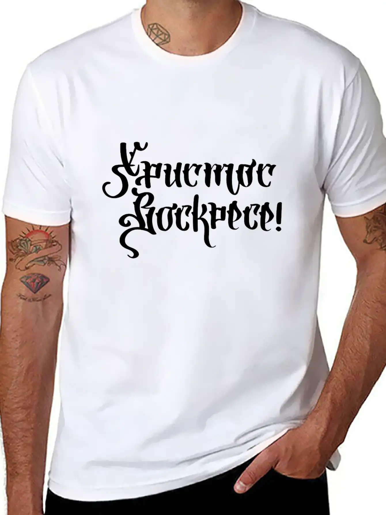 Quote Text Christ Is Risen On Cyrillic Gothic In R Essential Cotton Tee For Daily Outfits – Unisex Style