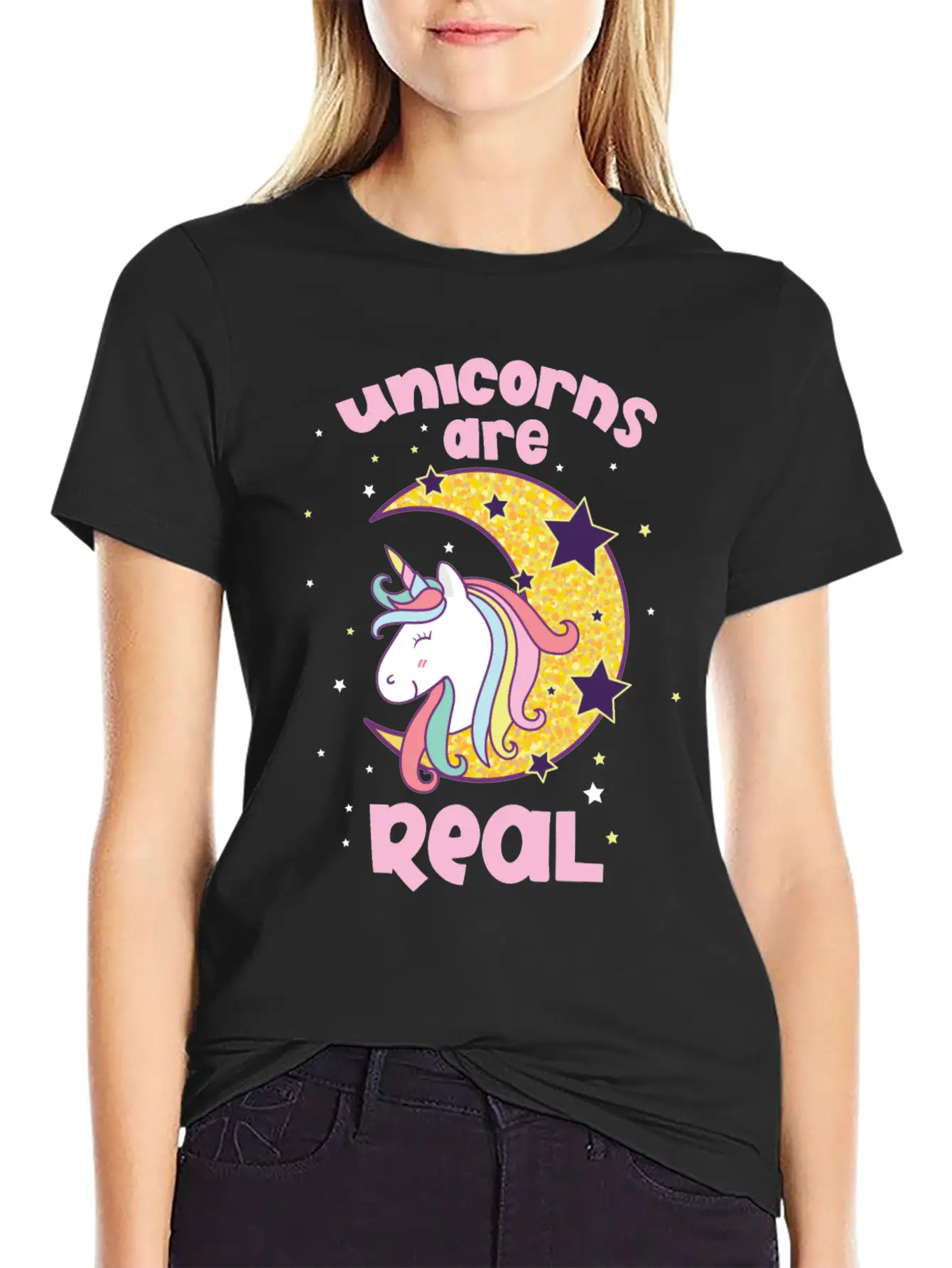Quotes Of Unicorns Unicorns Are Real Unisex Short Sleeve Soft Cotton T-Shirt – Casual Everyday Wear