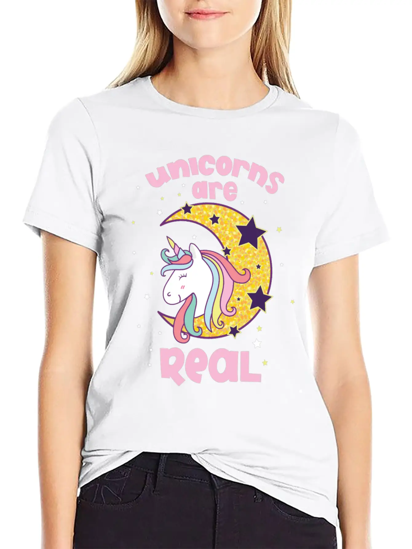 Quotes Of Unicorns Unicorns Are Real Unisex Short Sleeve Soft Cotton T-Shirt – Casual Everyday Wear