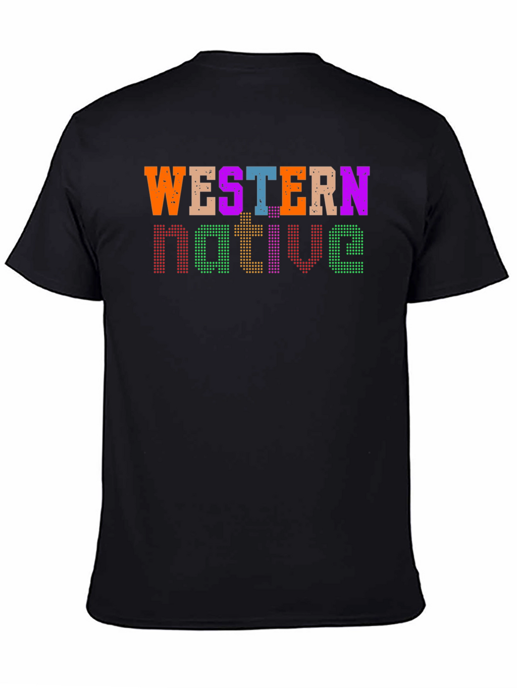 Western Native Graphic Tee - Black Casual T-Shirt