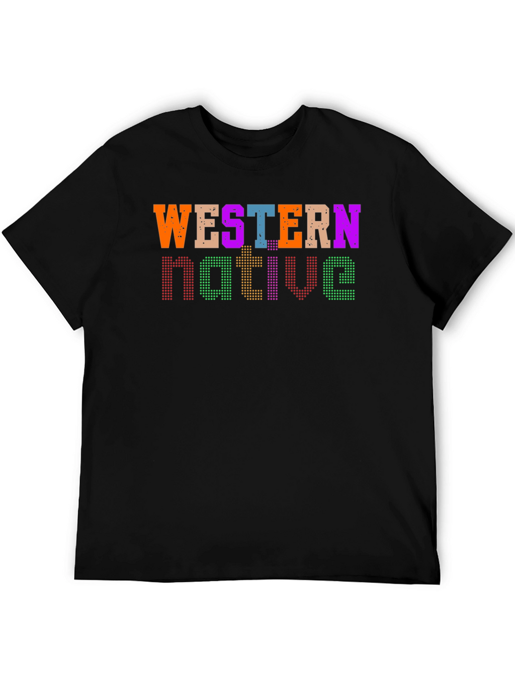 Western Native Graphic Tee - Black Casual T-Shirt