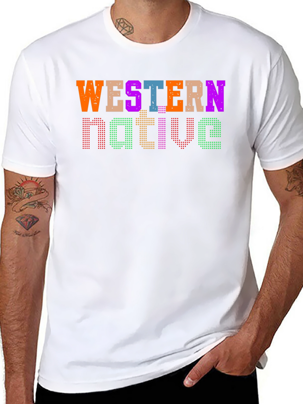 Western Native Graphic Tee - Black Casual T-Shirt