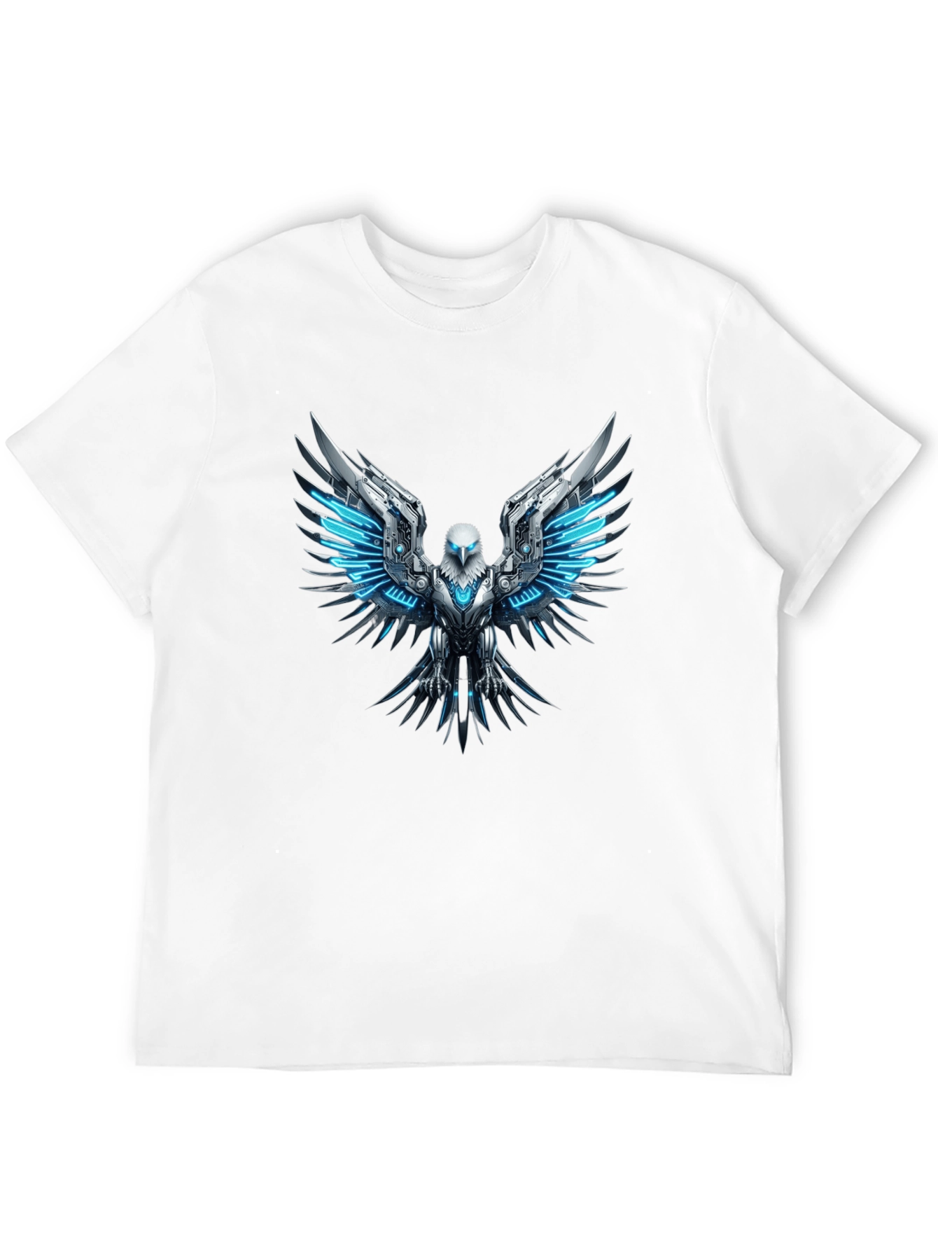 Cyber Eagle T-Shirt - Futuristic Bird of Prey Design