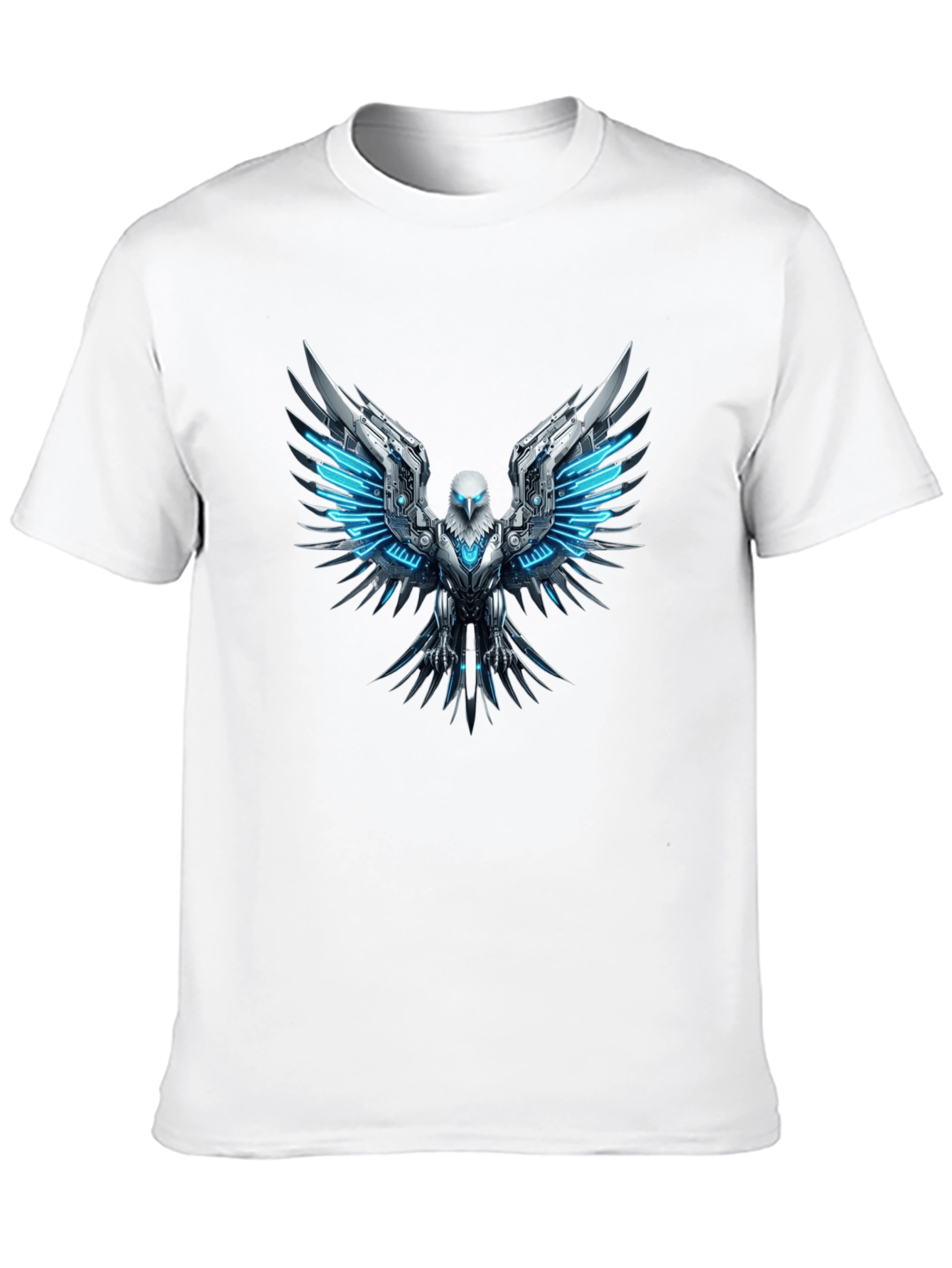 Cyber Eagle T-Shirt - Futuristic Bird of Prey Design