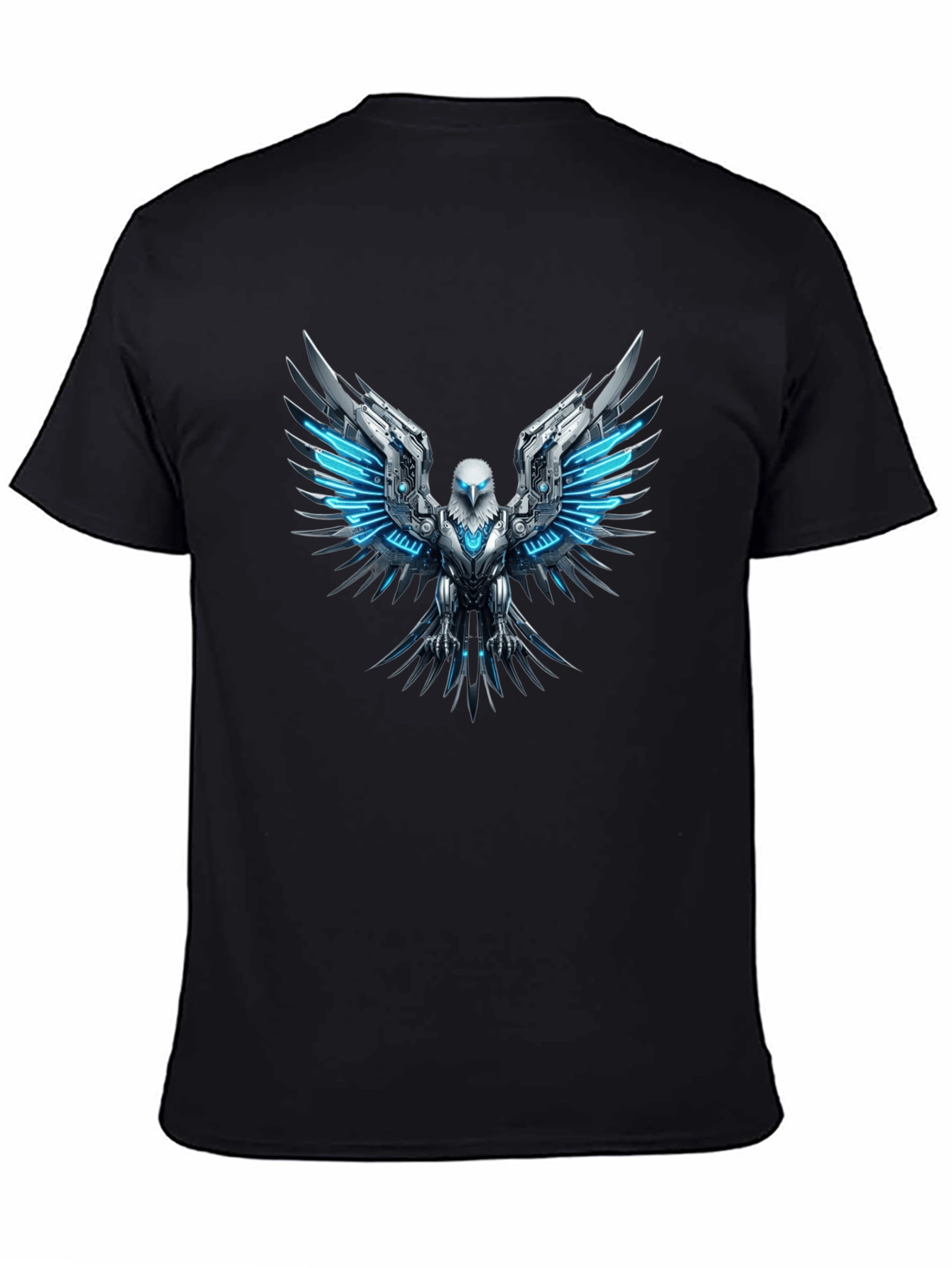 Cyber Eagle T-Shirt - Futuristic Bird of Prey Design