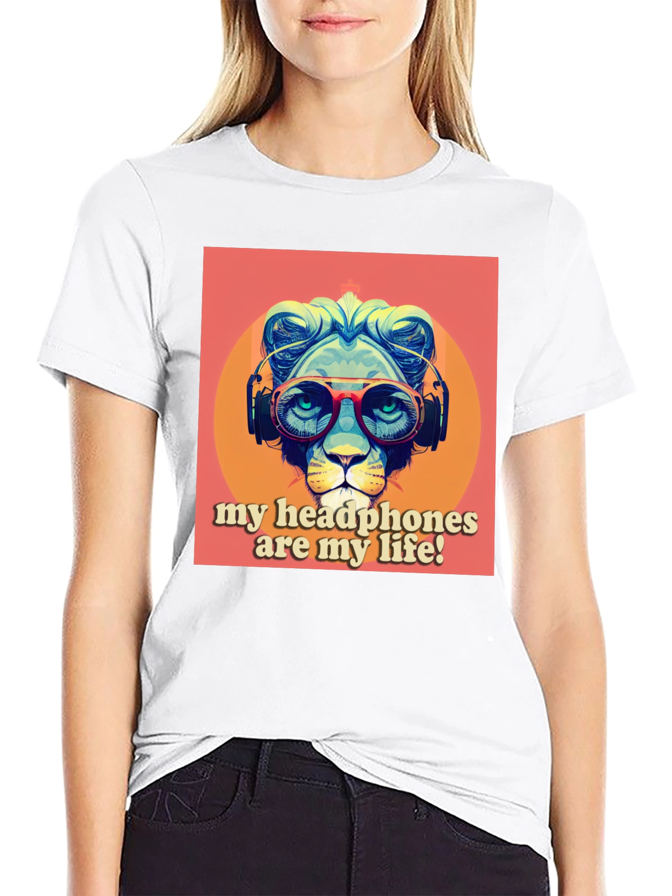 Headphone Lion Graphic Tee - Cool Music Lover Shirt