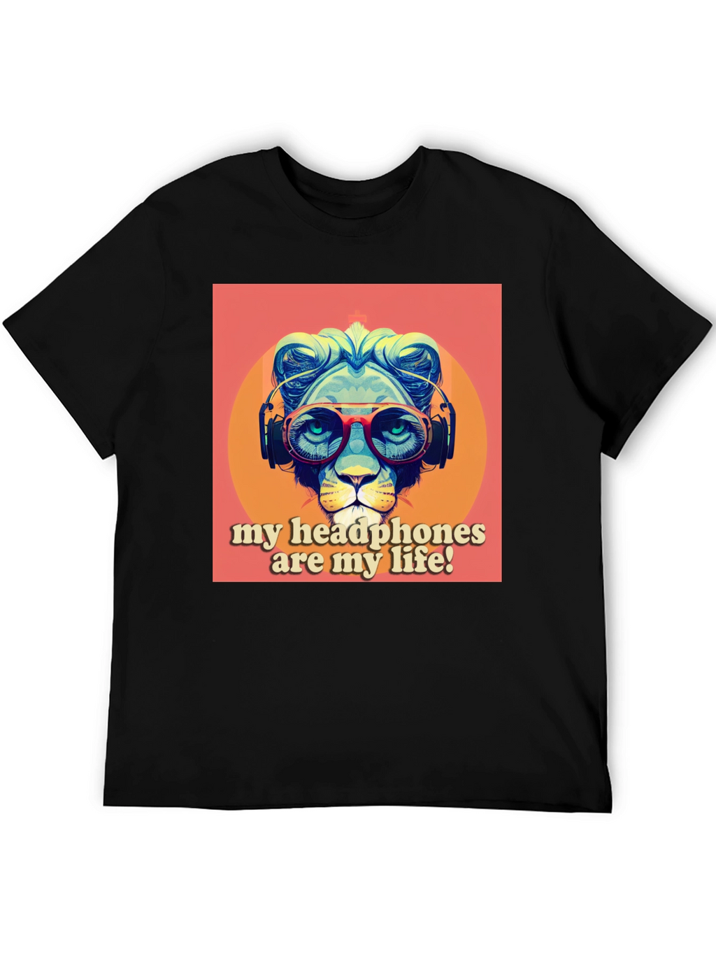 Headphone Lion Graphic Tee - Cool Music Lover Shirt
