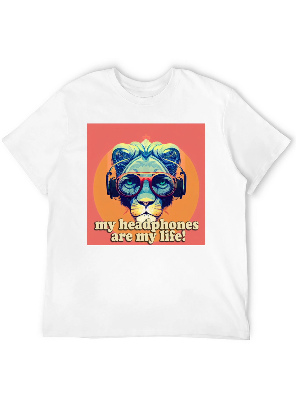 Headphone Lion Graphic Tee - Cool Music Lover Shirt