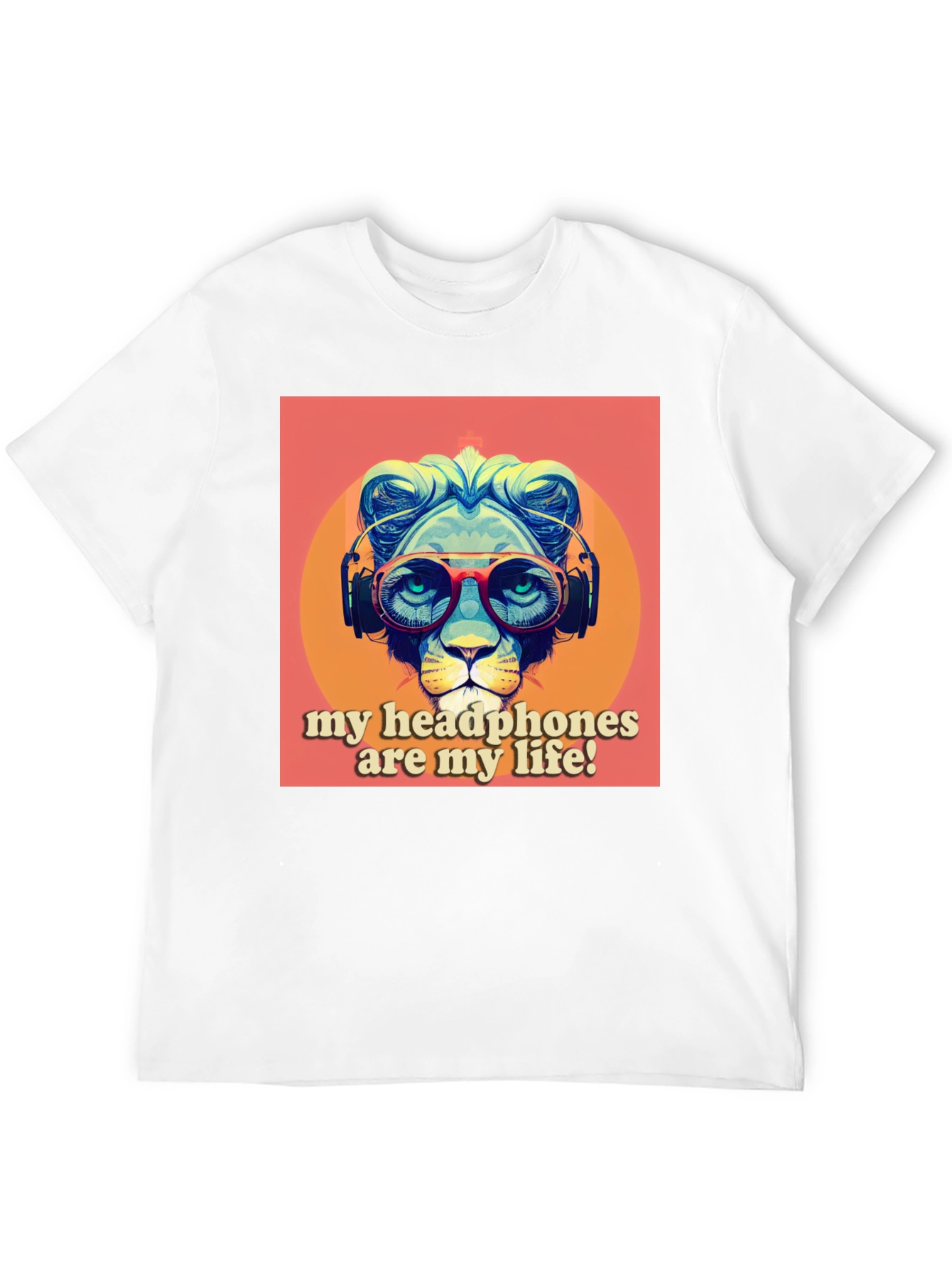 Headphone Lion Graphic Tee - Cool Music Lover Shirt