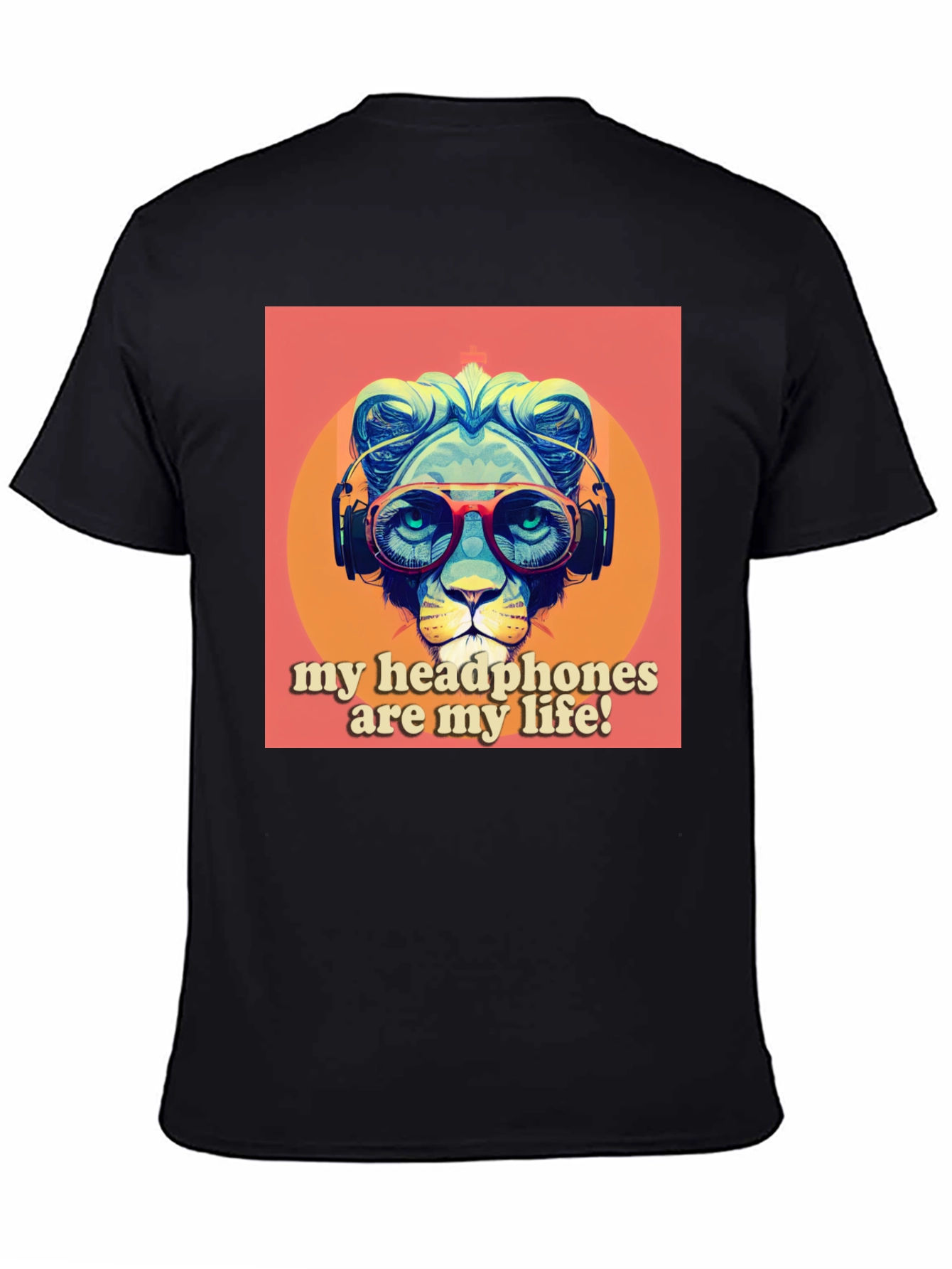 Headphone Lion Graphic Tee - Cool Music Lover Shirt