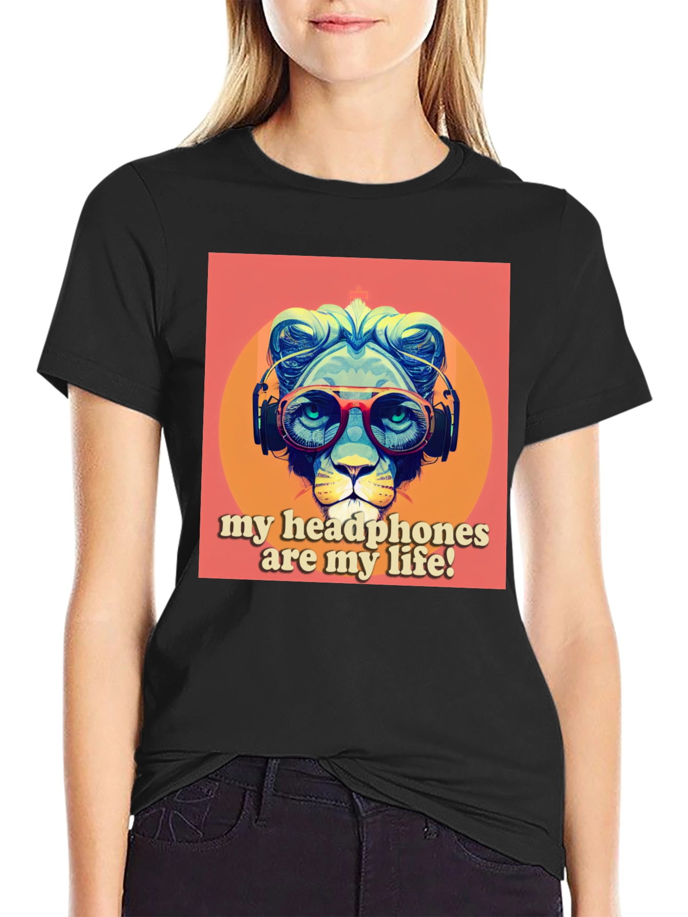 Headphone Lion Graphic Tee - Cool Music Lover Shirt