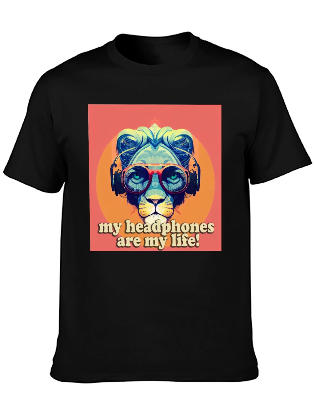 Headphone Lion Graphic Tee - Cool Music Lover Shirt