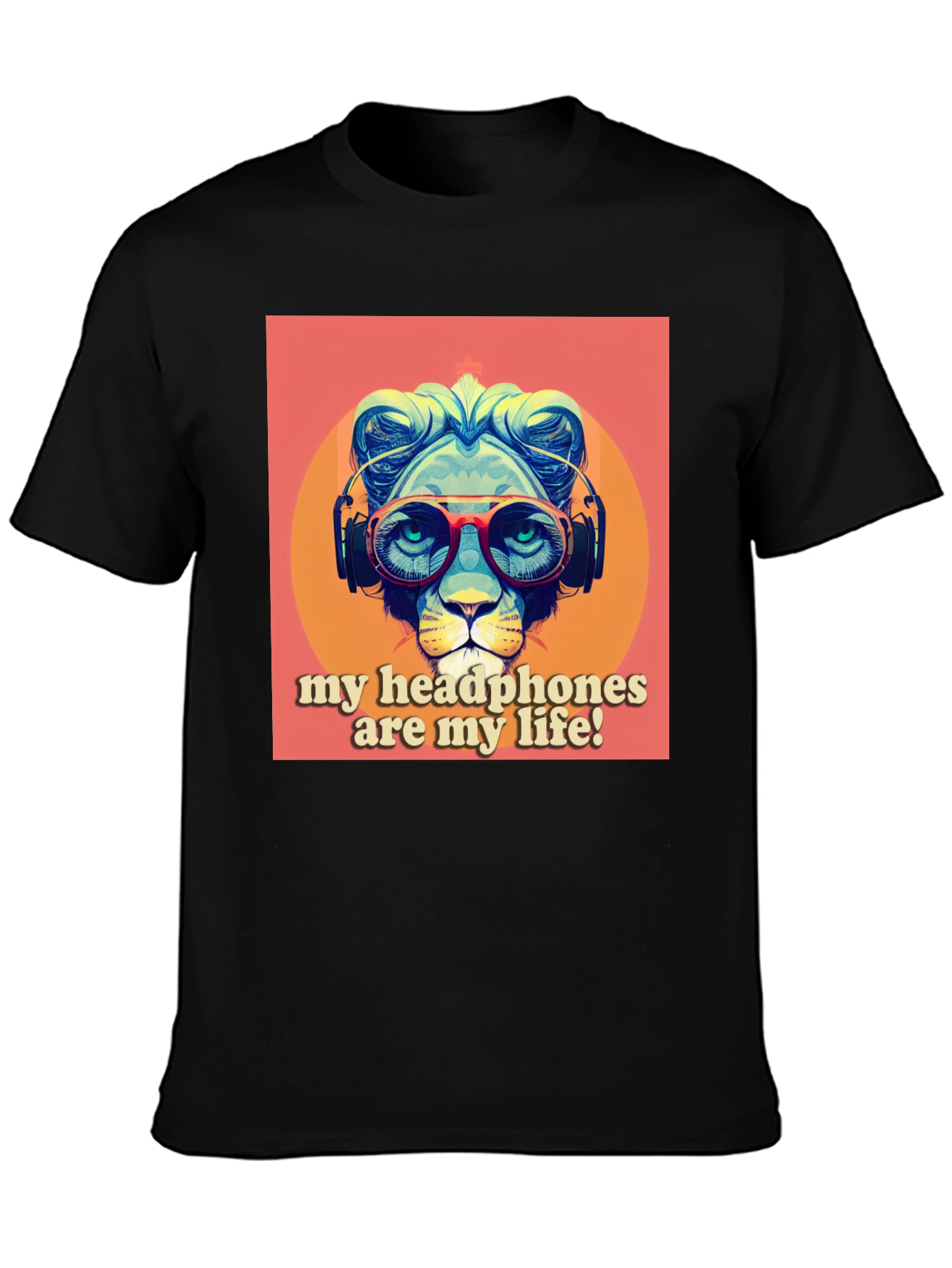 Headphone Lion Graphic Tee - Cool Music Lover Shirt