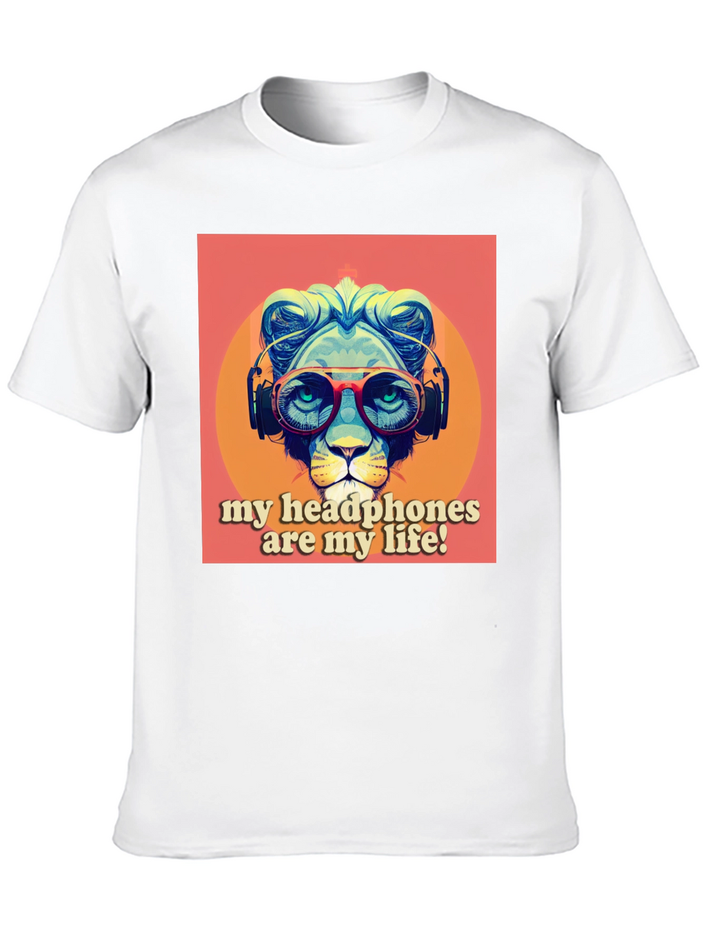 Headphone Lion Graphic Tee - Cool Music Lover Shirt