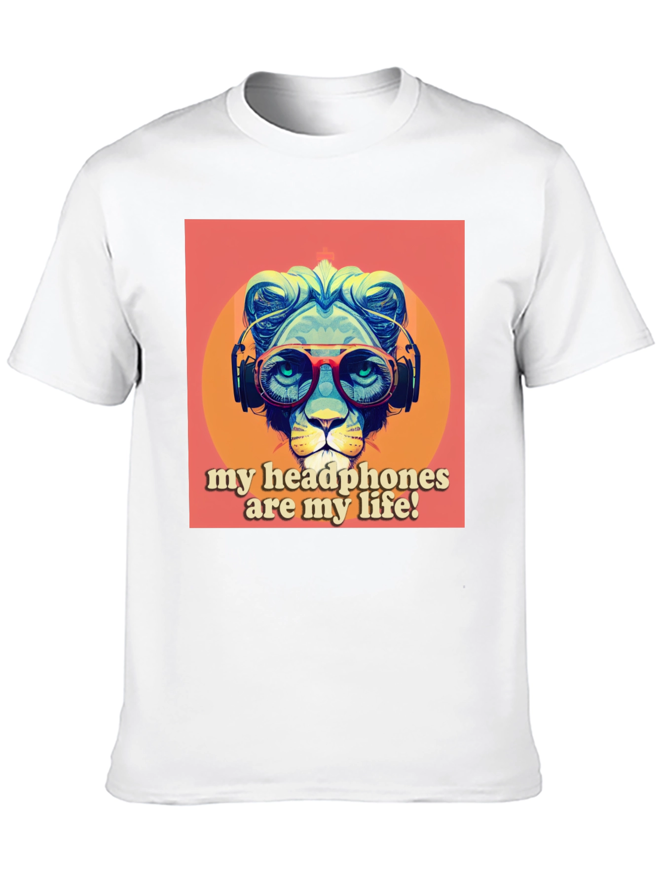 Headphone Lion Graphic Tee - Cool Music Lover Shirt