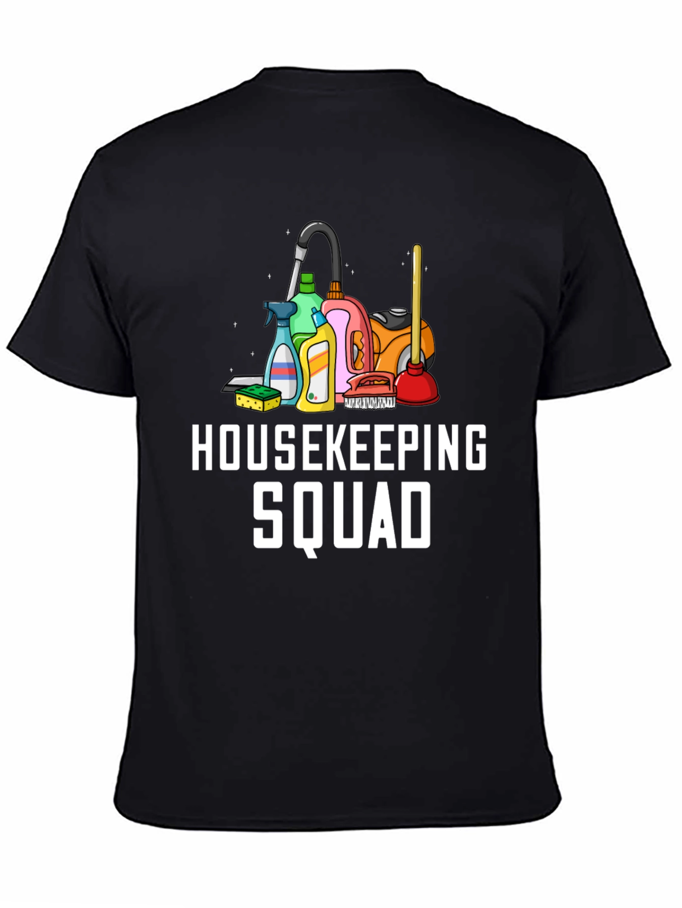 Housekeeping Squad Black Graphic Tee