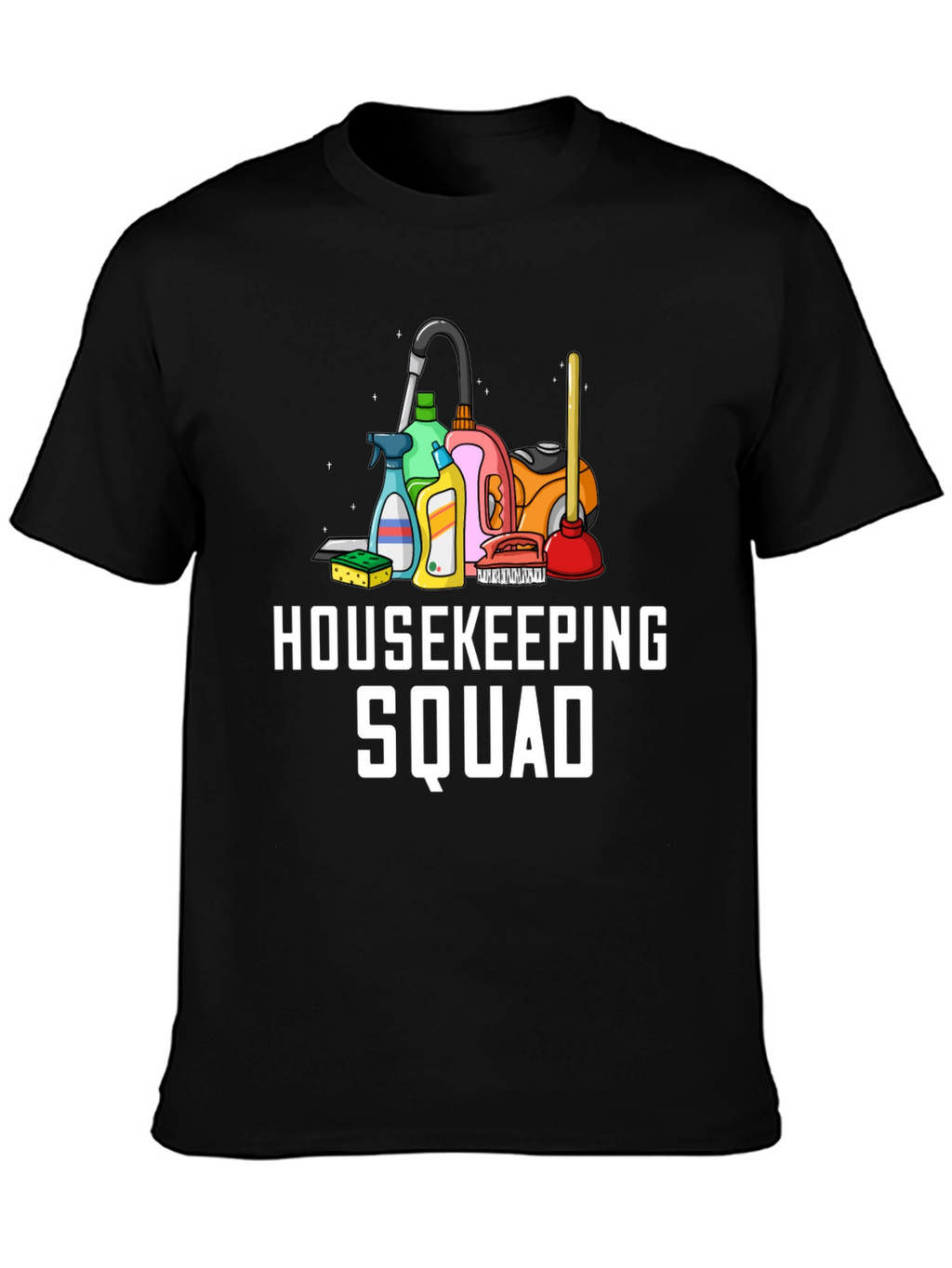 Housekeeping Squad Black Graphic Tee