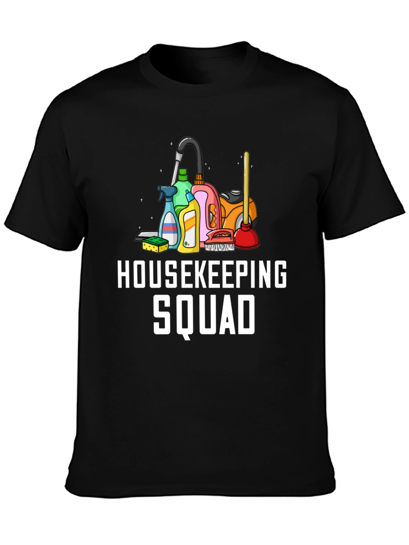Housekeeping Squad Black Graphic Tee
