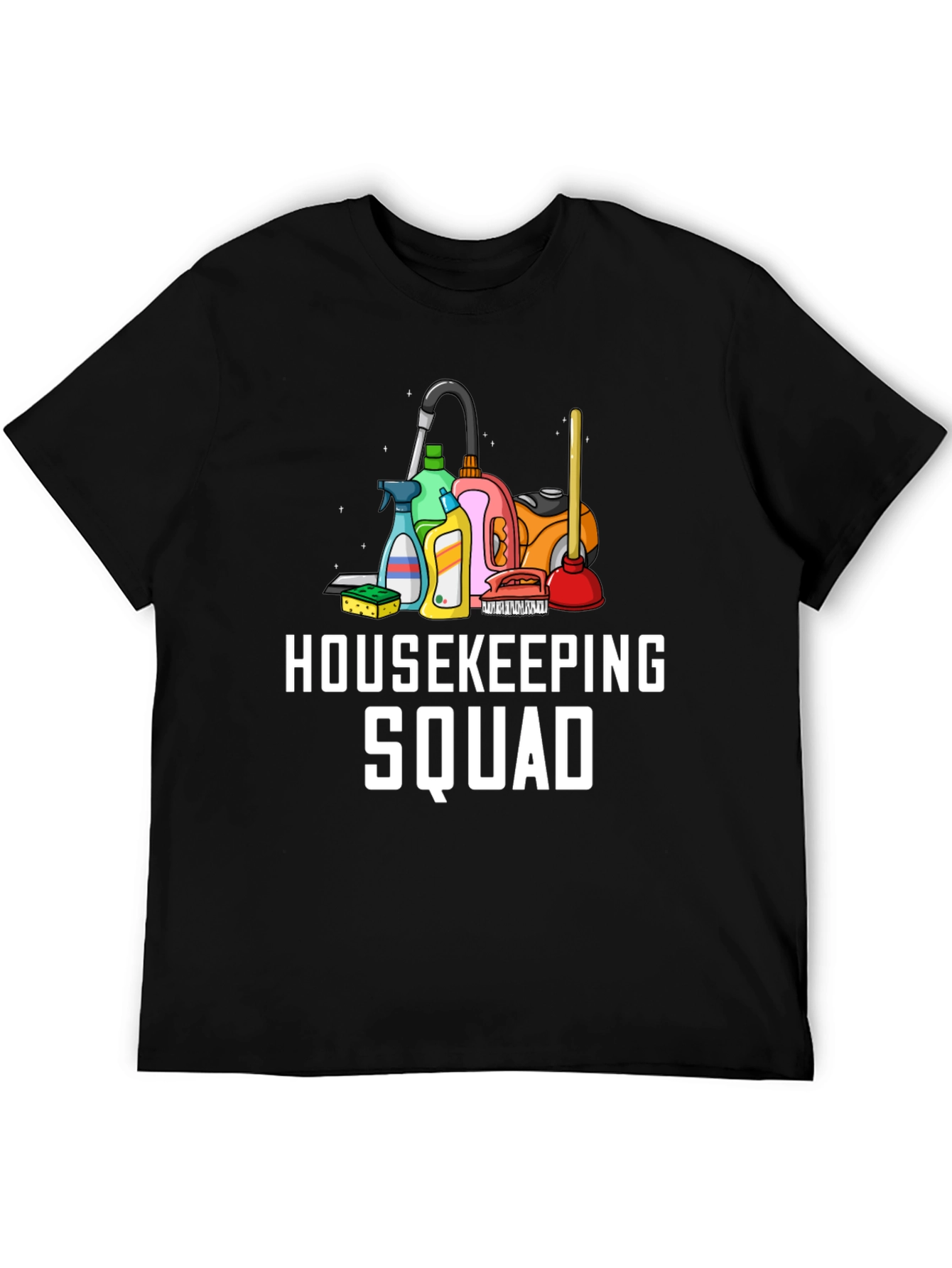 Housekeeping Squad Black Graphic Tee