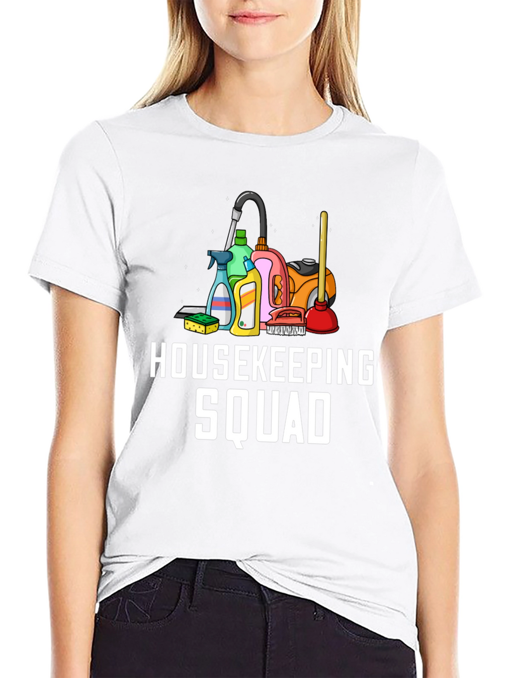 Housekeeping Squad Black Graphic Tee