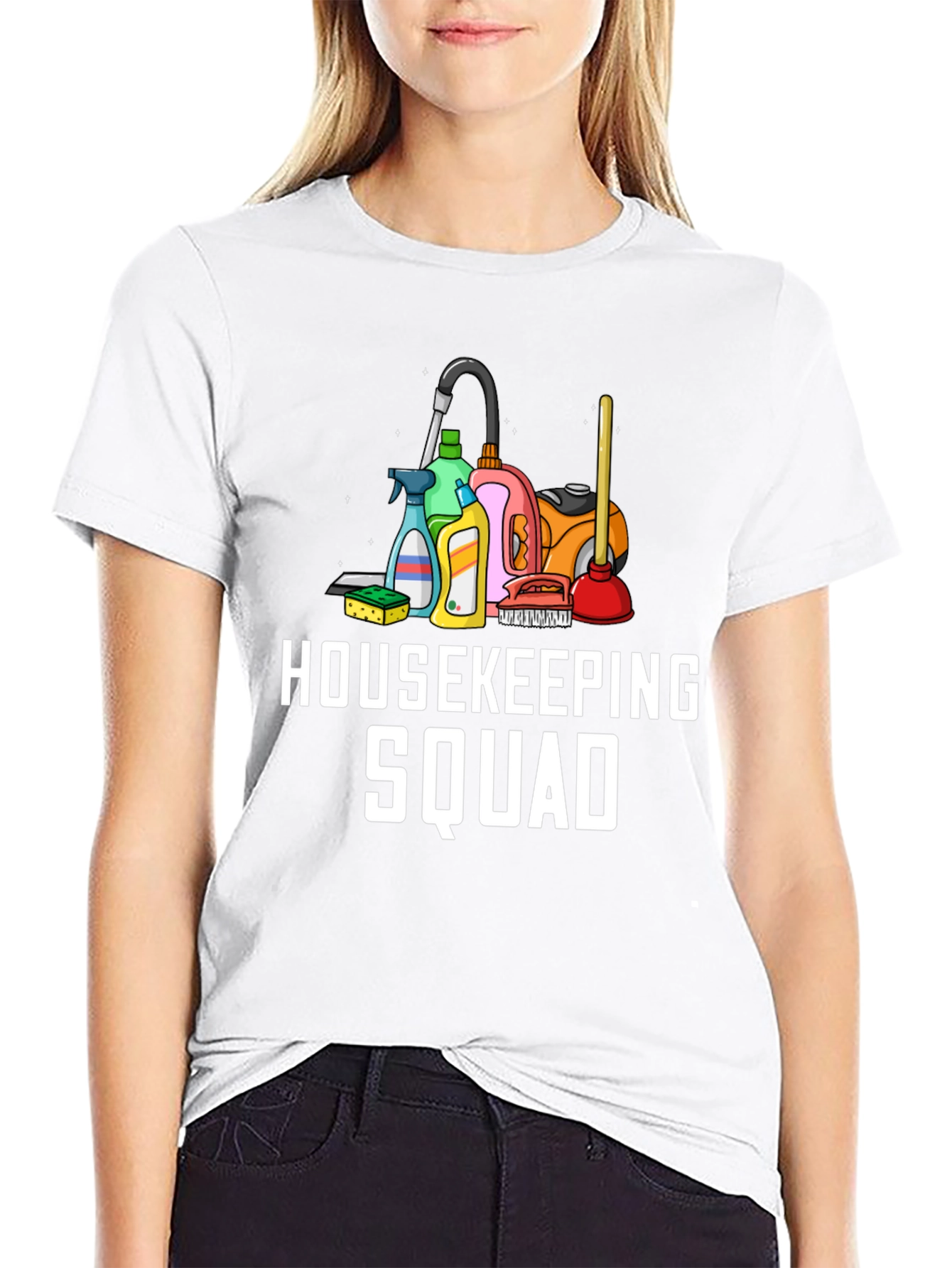 Housekeeping Squad Black Graphic Tee