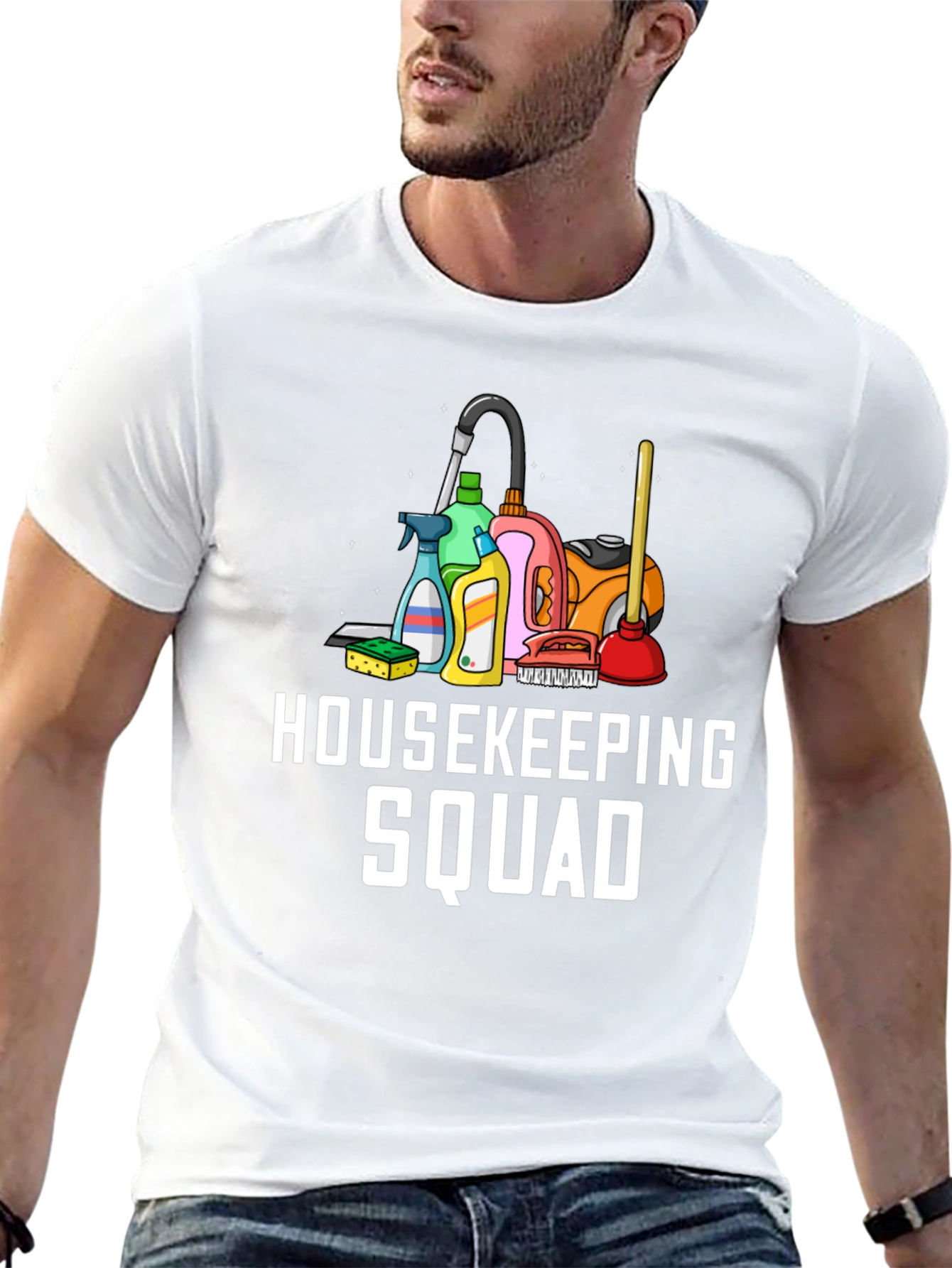 Housekeeping Squad Black Graphic Tee