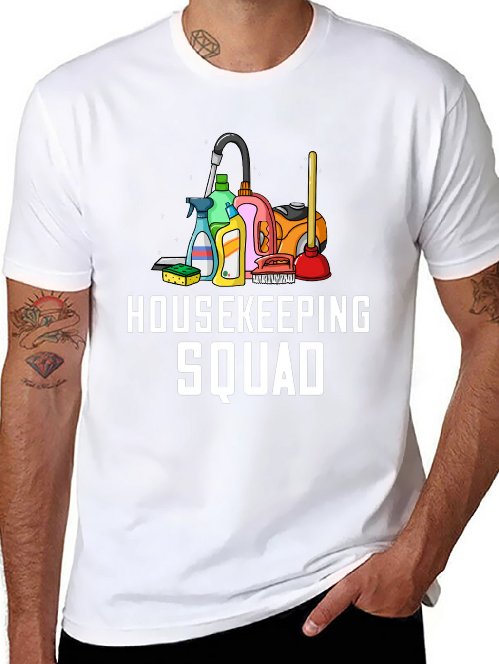 Housekeeping Squad Black Graphic Tee