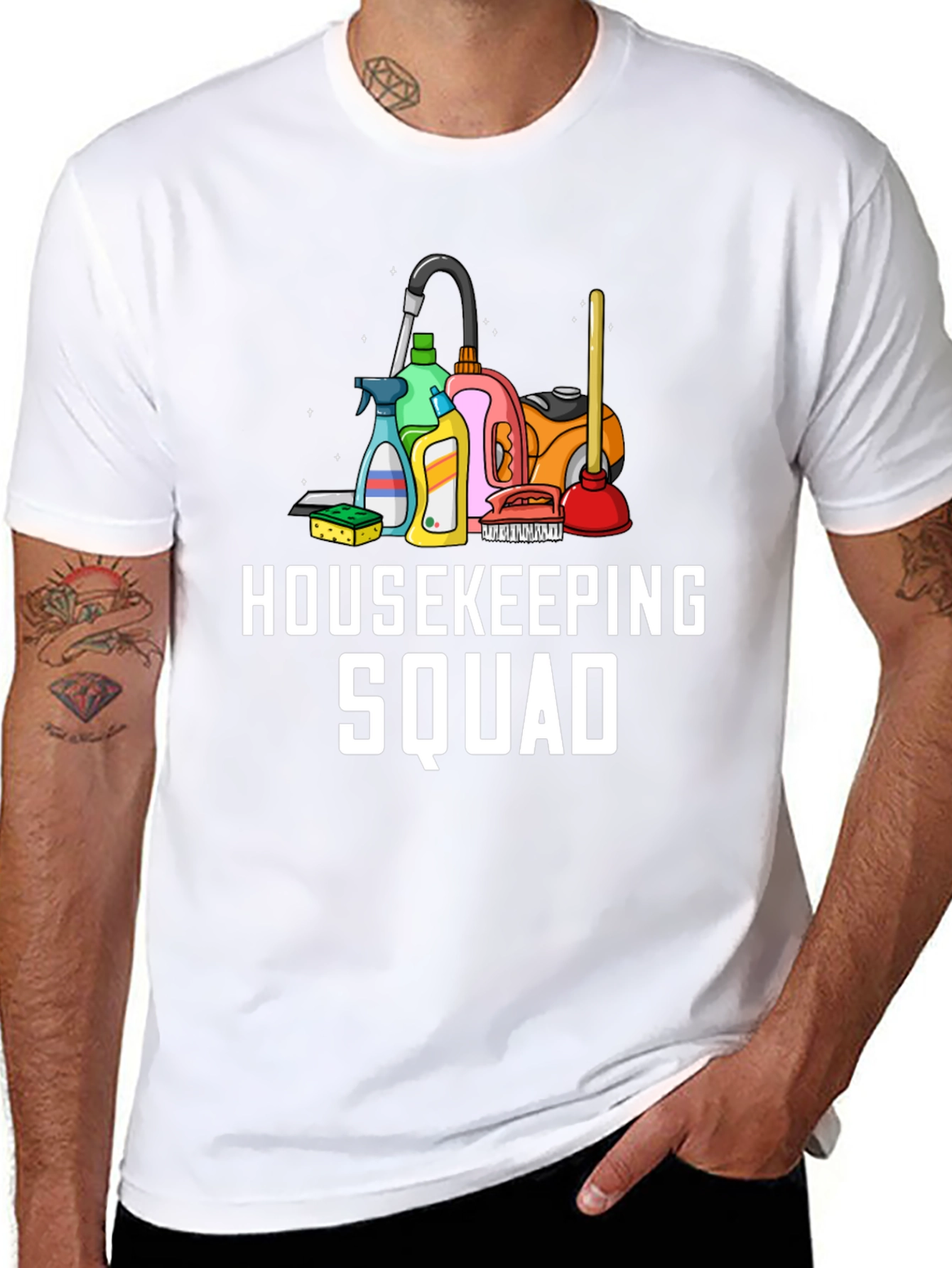 Housekeeping Squad Black Graphic Tee