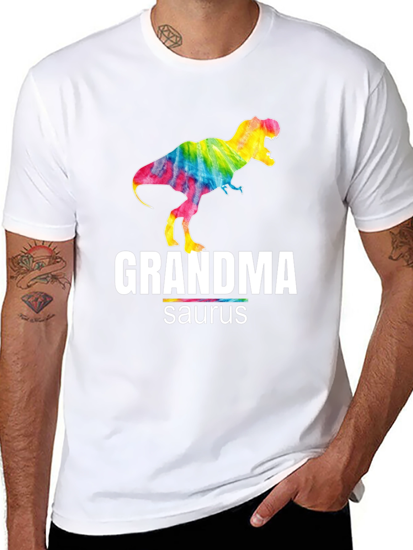 Grandmasaurus T-Shirt - Colorful Dinosaur Graphic Tee