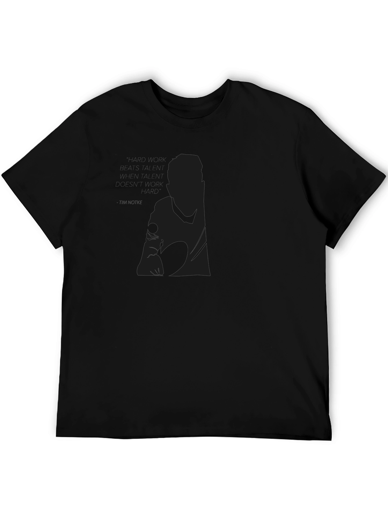 Mens Black Graphic Tee - Modern Minimalist Design