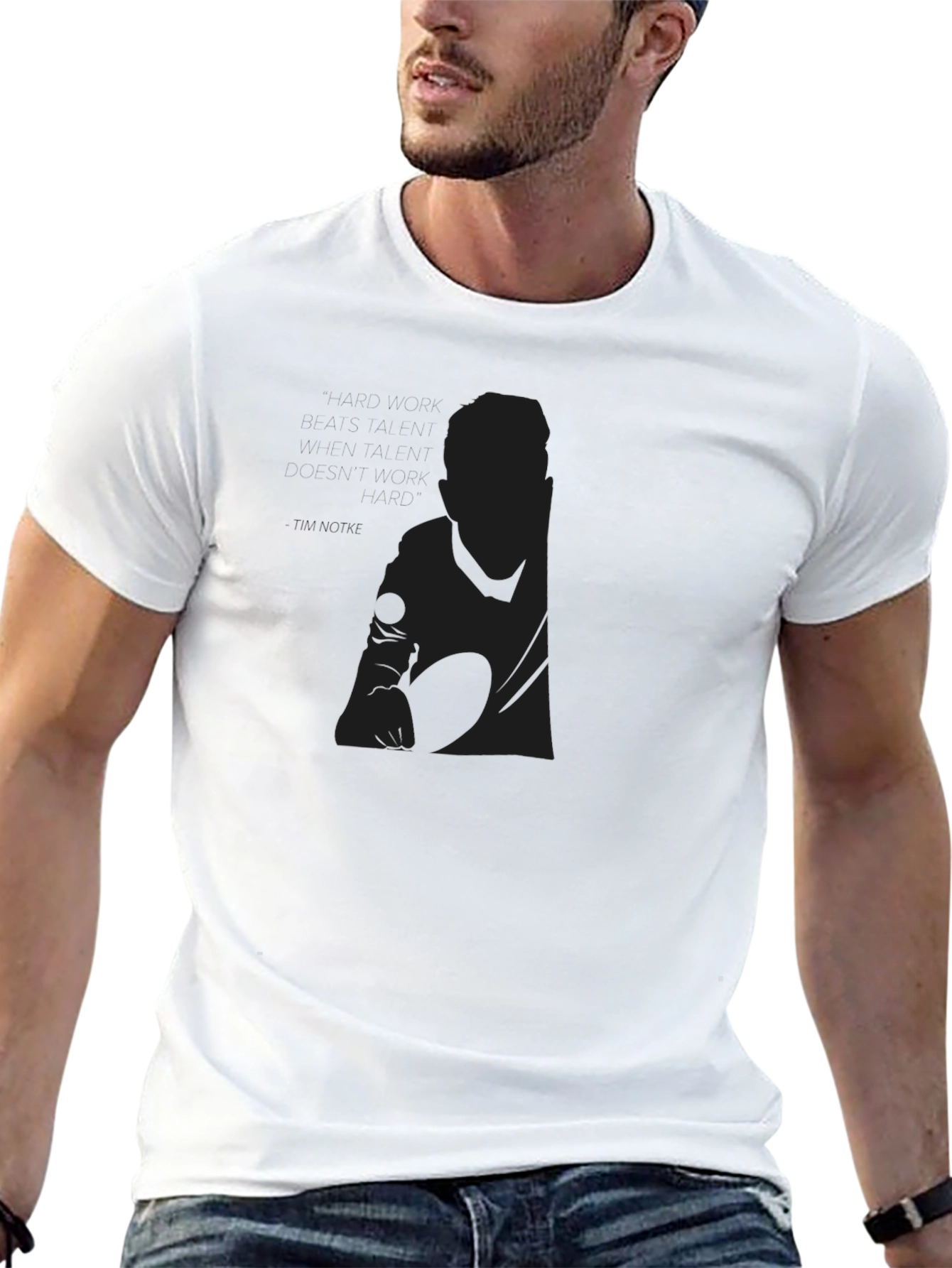 Mens Black Graphic Tee - Modern Minimalist Design