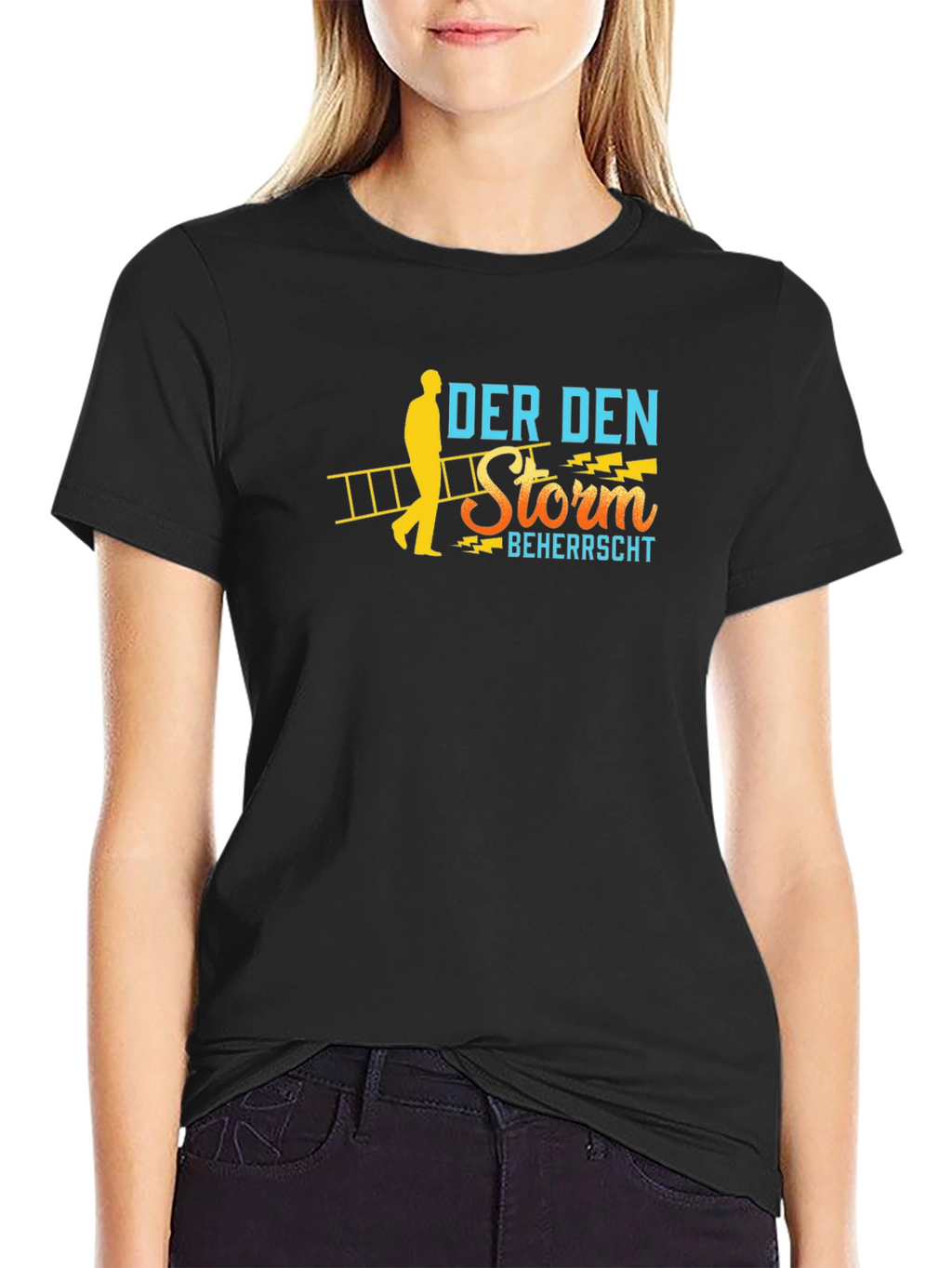 Der Den Storm Beherrscht Black T-Shirt
