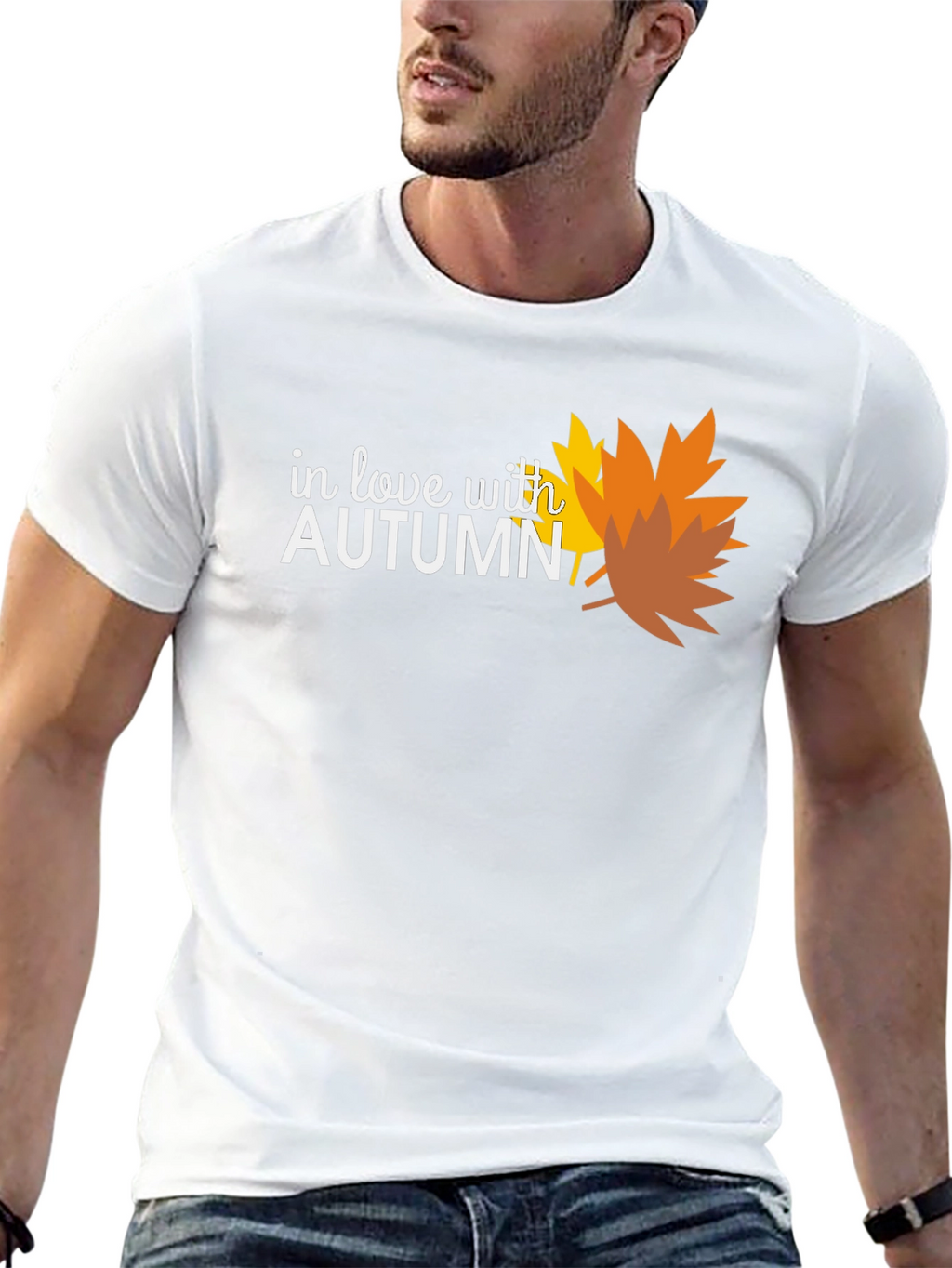 In Love With Autumn Black T-Shirt