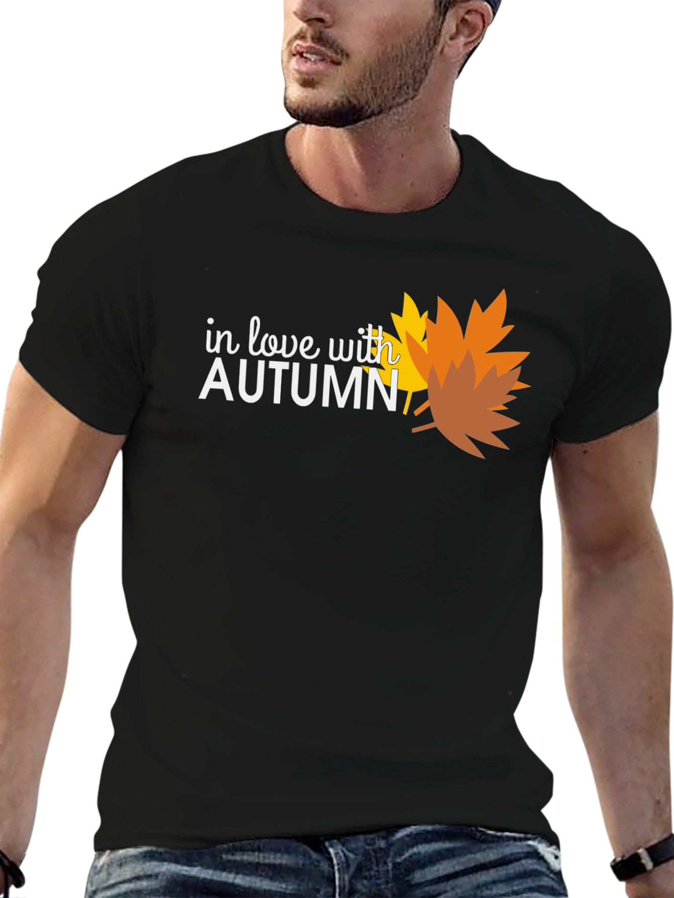 In Love With Autumn Black T-Shirt