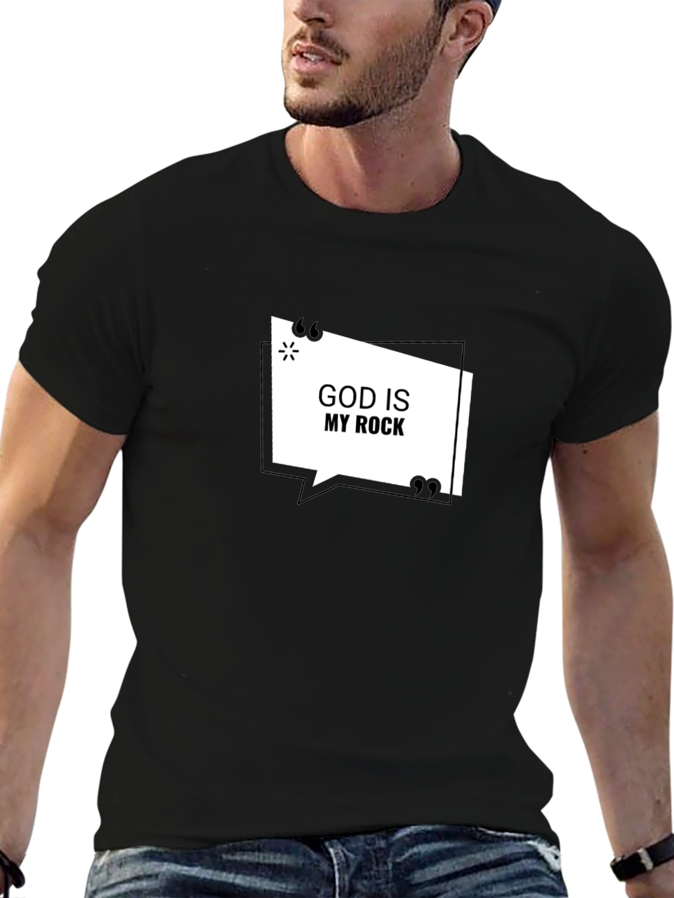God Is My Rock Black T-Shirt