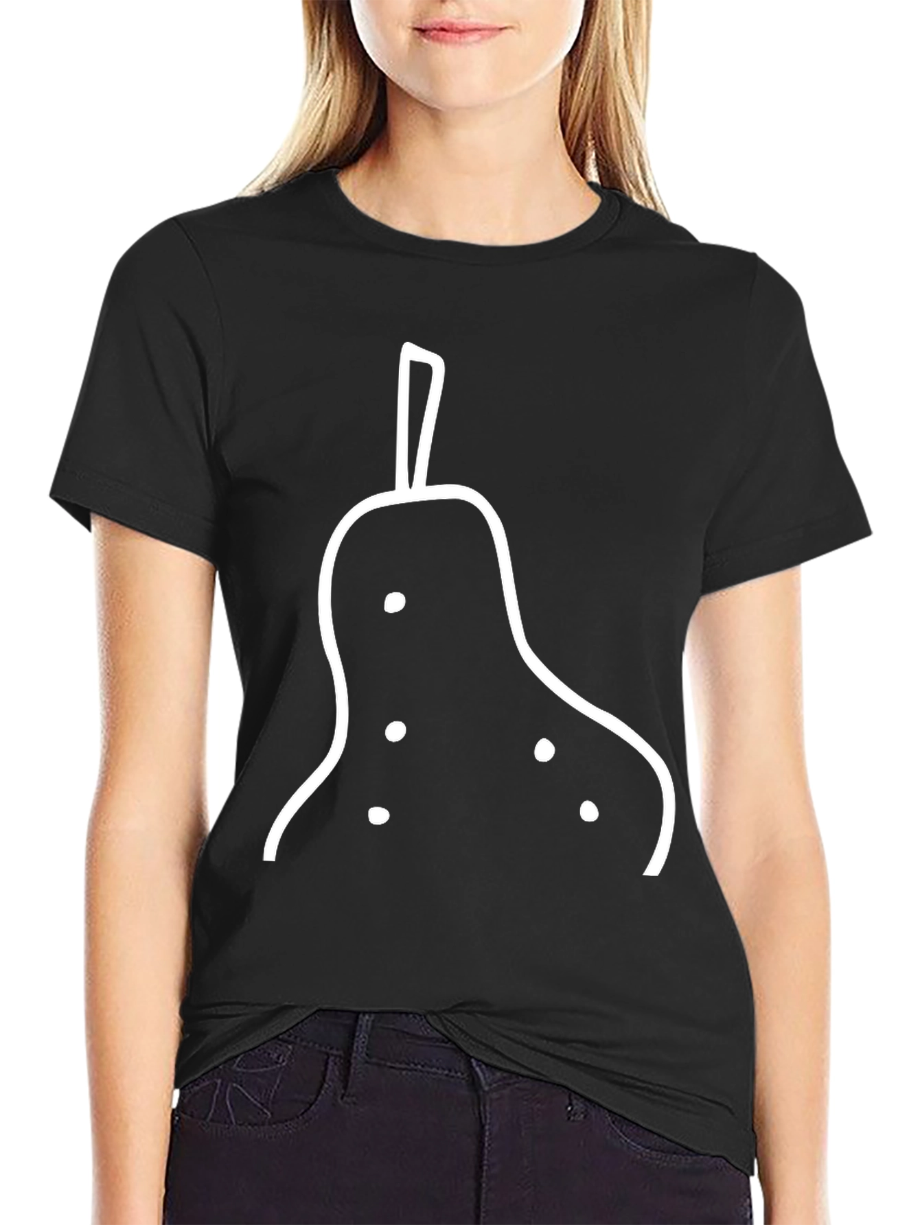 Abstract Pear Graphic Tee - Modern Minimalist Design